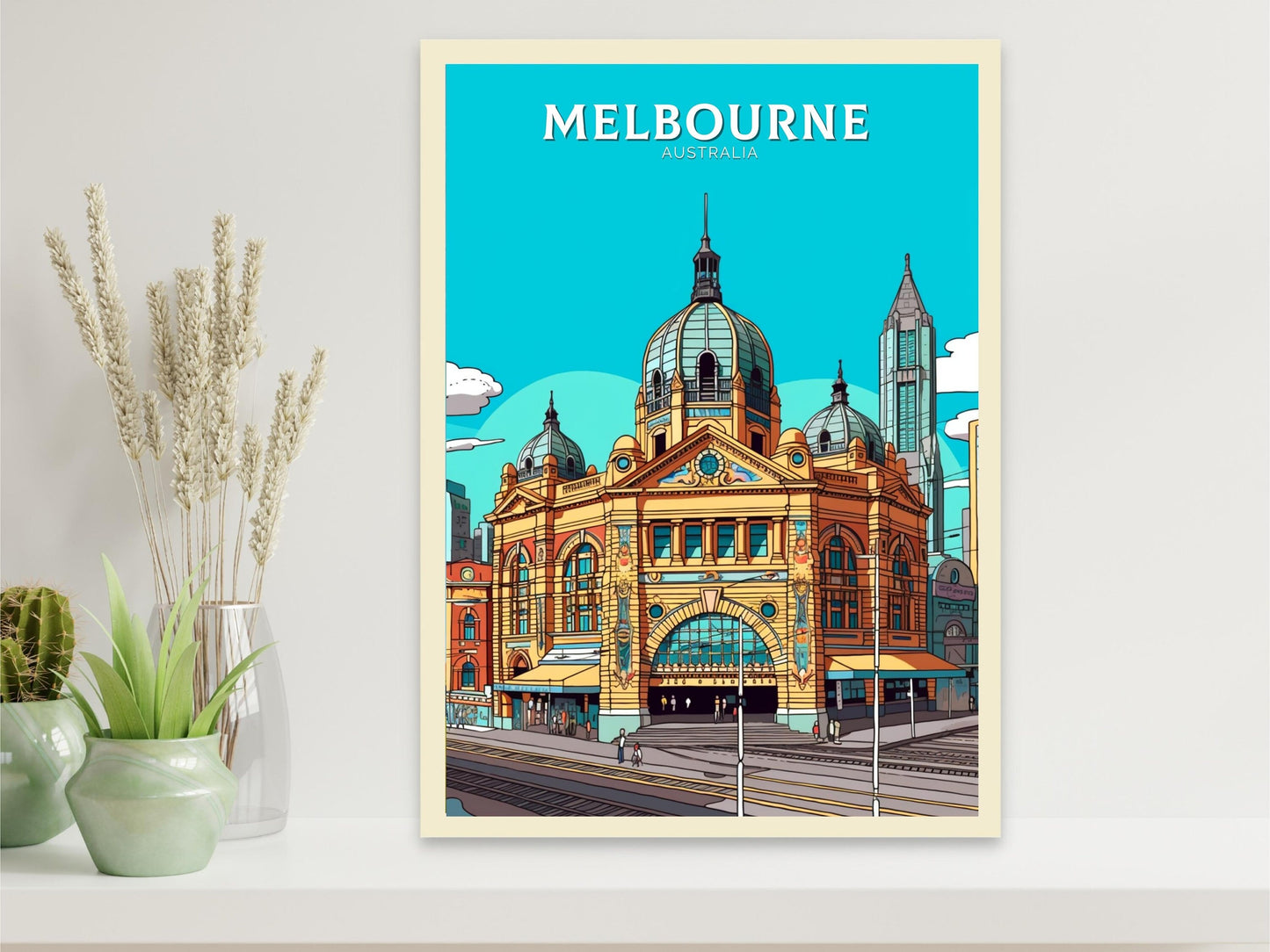 Melbourne Print | Melbourne Illustration | Melbourne Station | Australia Print | Australia Wall Art | Australia Poster | ID 108