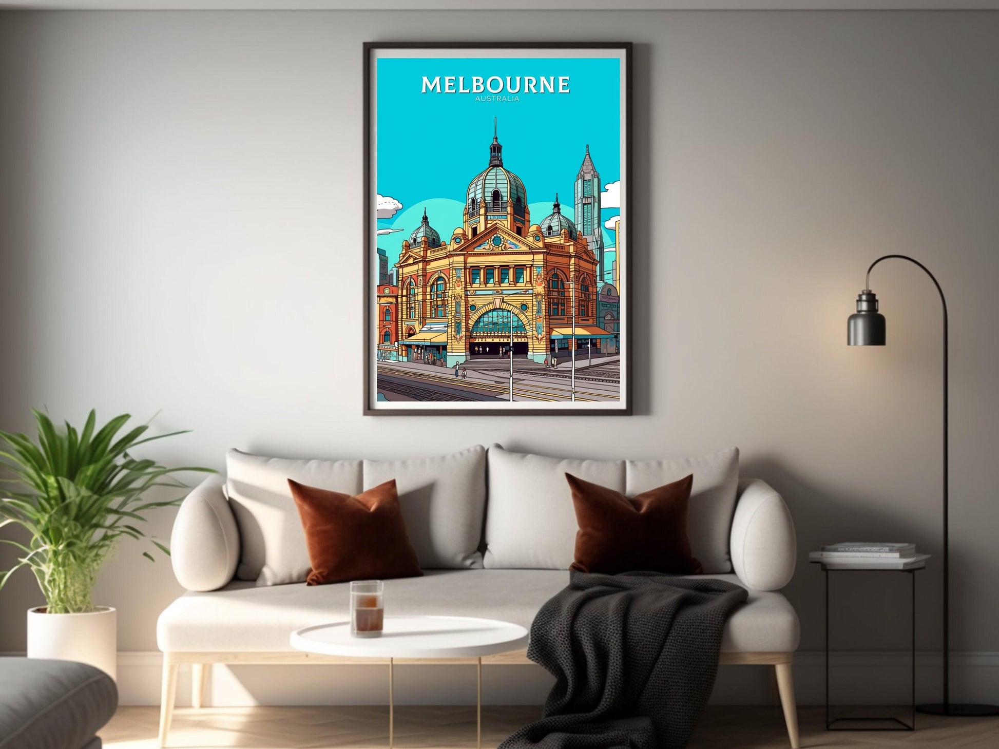 Melbourne Print | Melbourne Illustration | Melbourne Station | Australia Print | Australia Wall Art | Australia Poster | ID 108