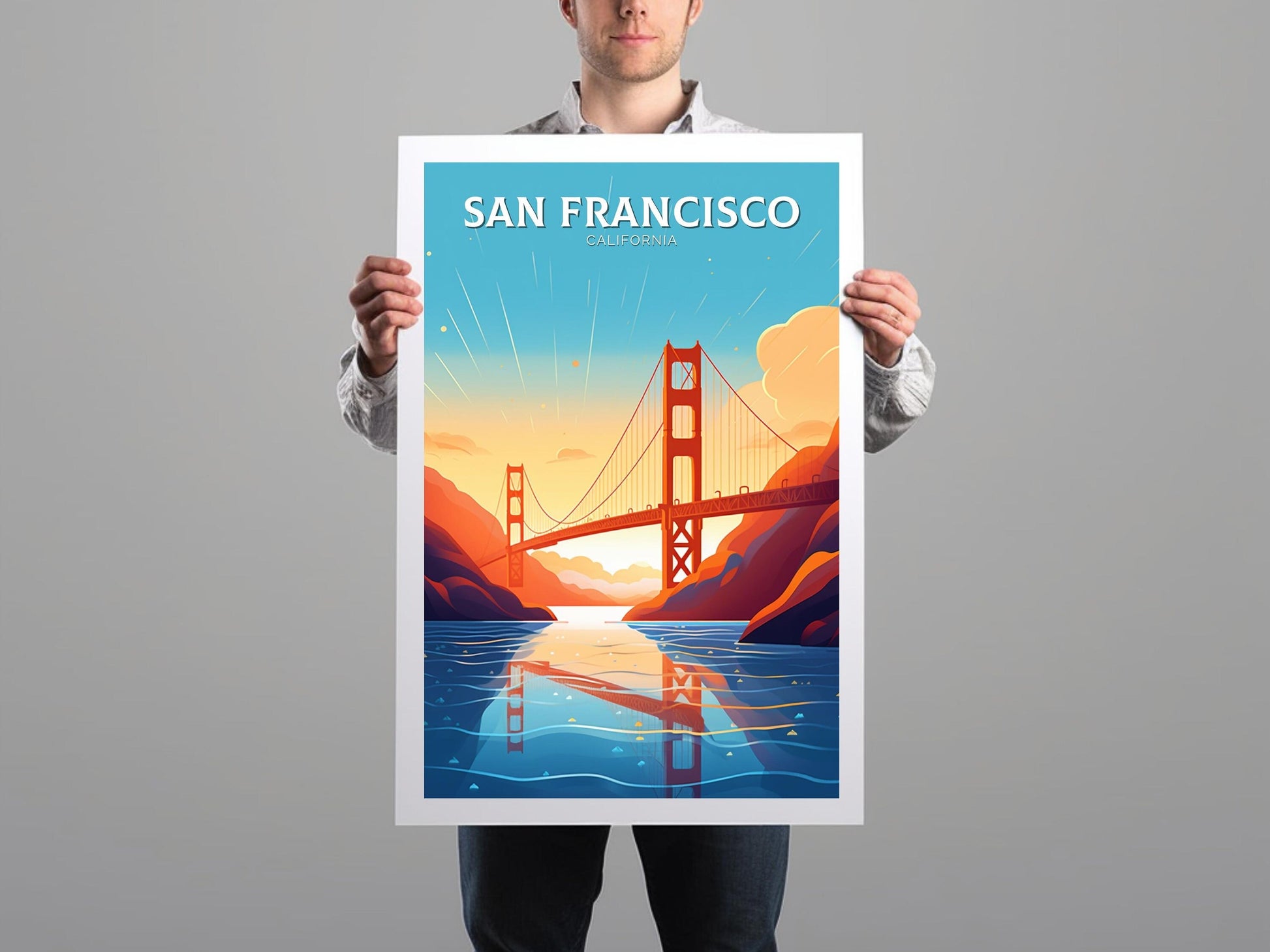 San Francisco Print | San Francisco Travel Poster | San Francisco City Poster | San Francisco Wall Art | Golden Gate Print | ID 110