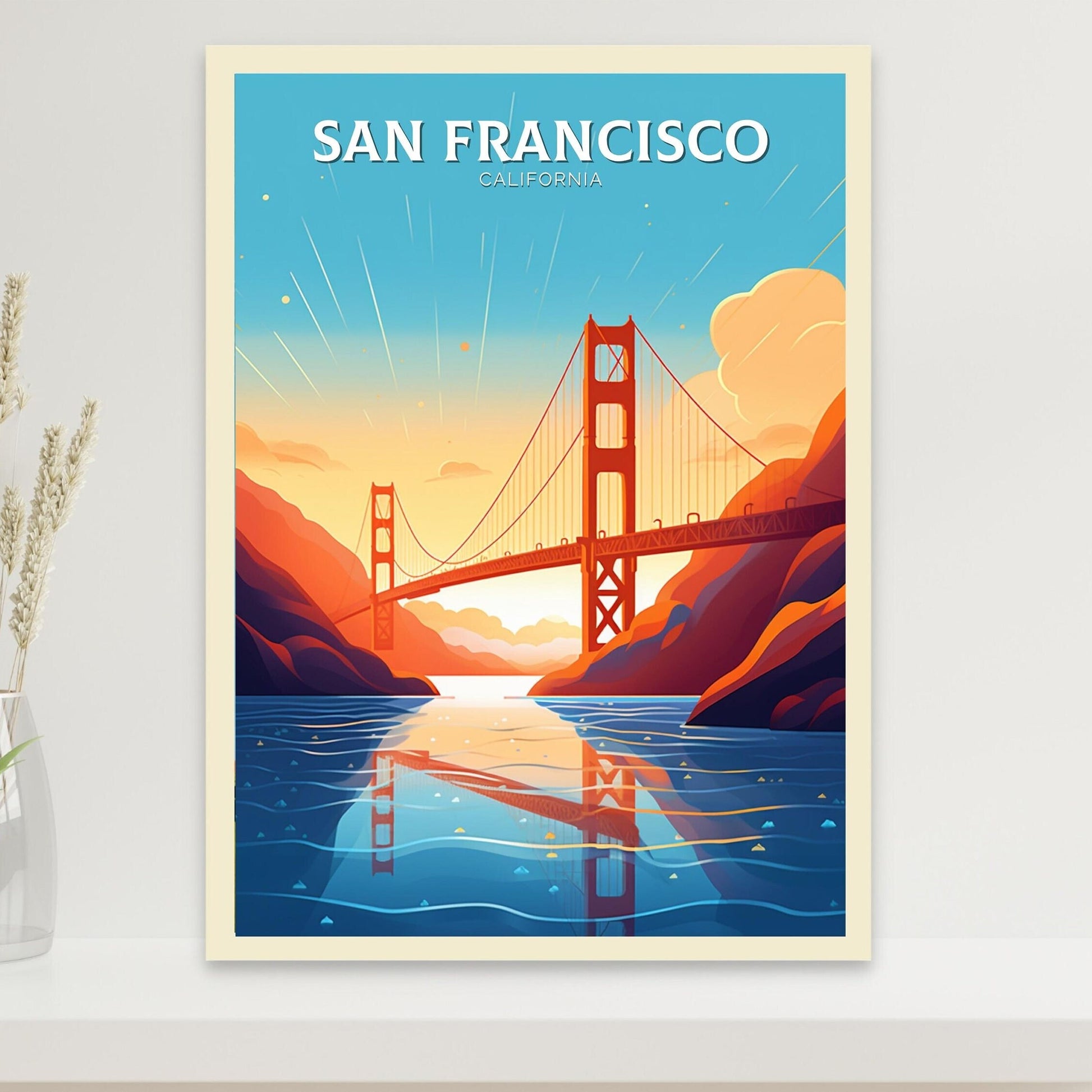 San Francisco Print | San Francisco Travel Poster | San Francisco City Poster | San Francisco Wall Art | Golden Gate Print | ID 110