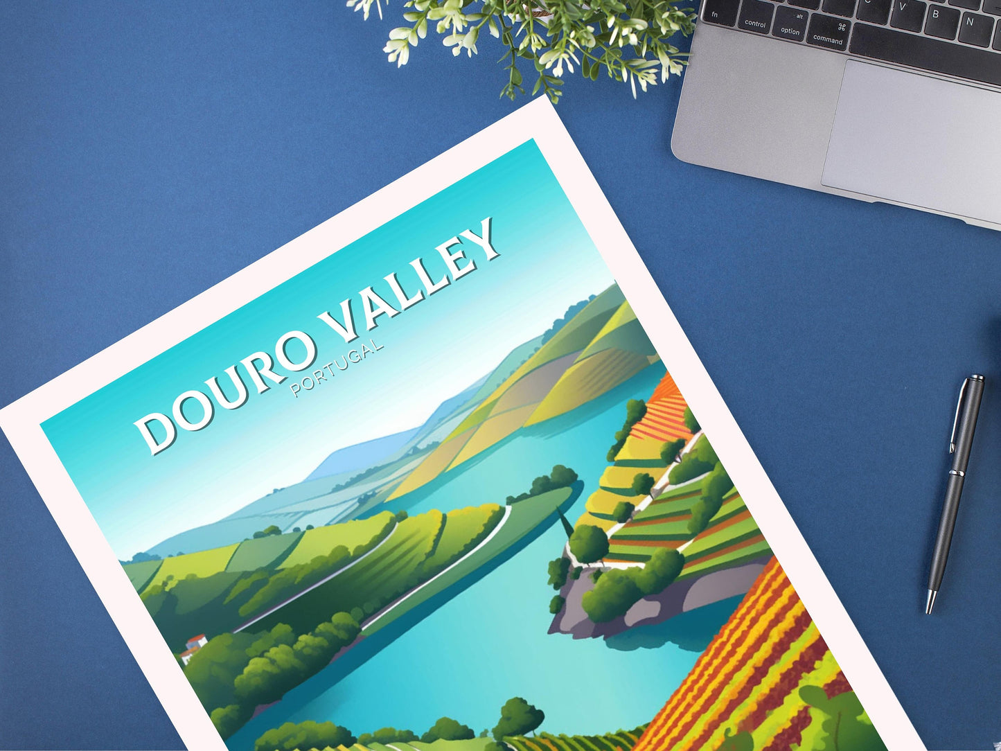 Douro Valley Poster | Douro Valley Print| Douro Illustration | Douro Painting | Portugal Wall Art | Douro Valley Travel Print | ID 111