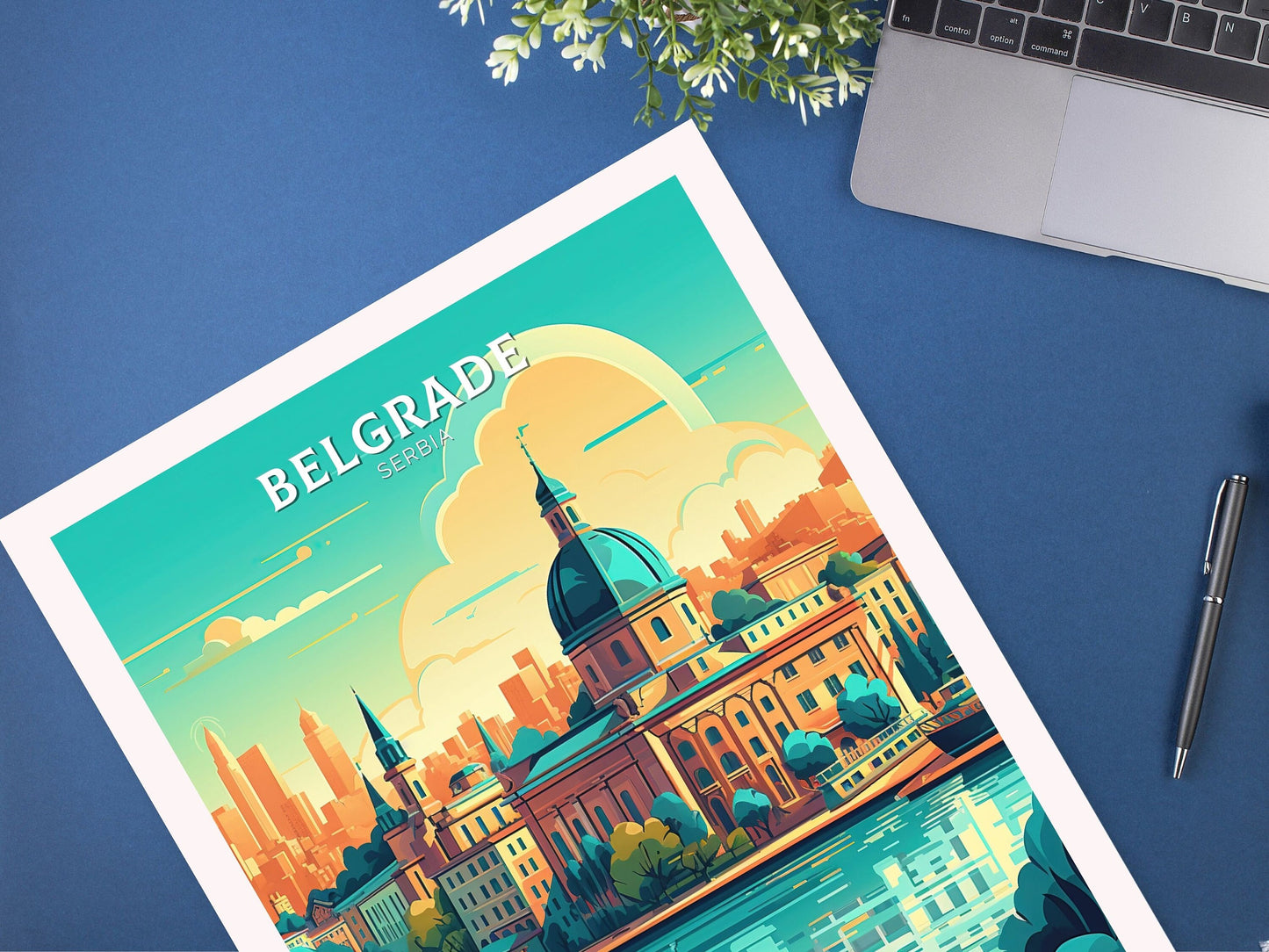 Belgrade Poster | Belgrade Print| Belgrade Illustration | Belgrade Painting | Belgrade Wall Art | Belgrade Minimalist Landscape | ID 070