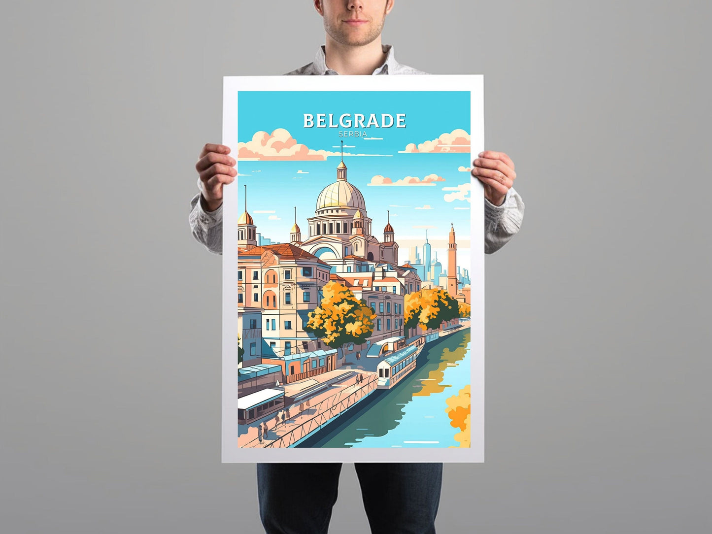 Belgrade Print | Belgrade Poster| Belgrade Illustration | Belgrade Painting | Belgrade Wall Art | Belgrade Minimalist Landscape | ID 071