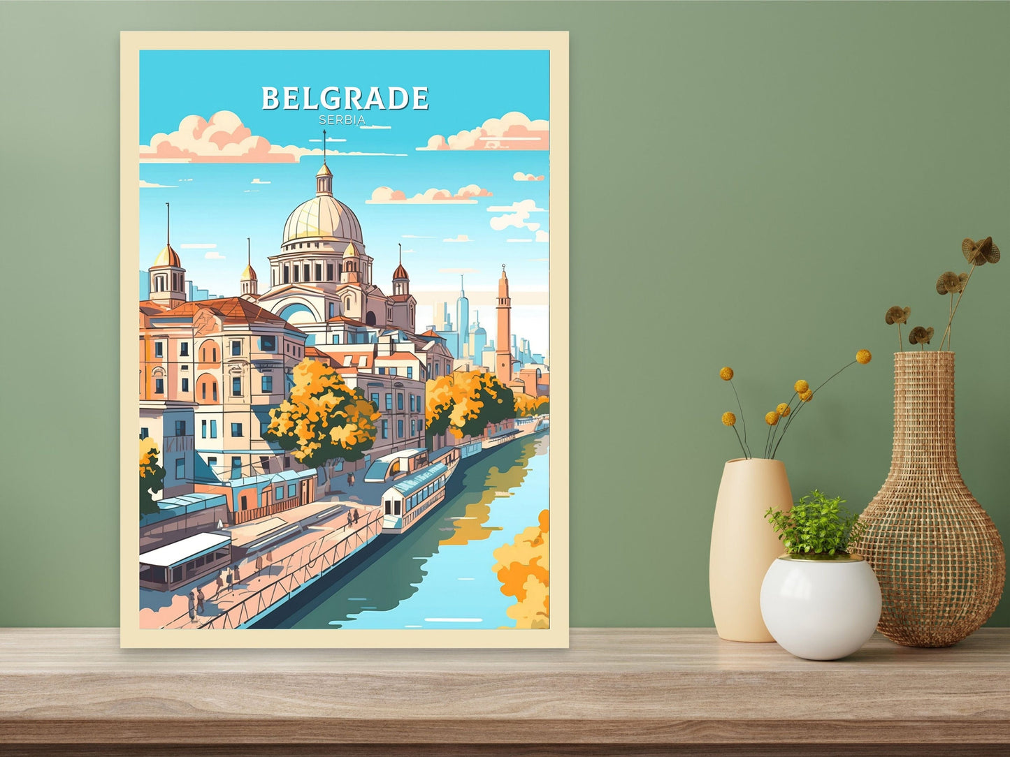 Belgrade Print | Belgrade Poster| Belgrade Illustration | Belgrade Painting | Belgrade Wall Art | Belgrade Minimalist Landscape | ID 071