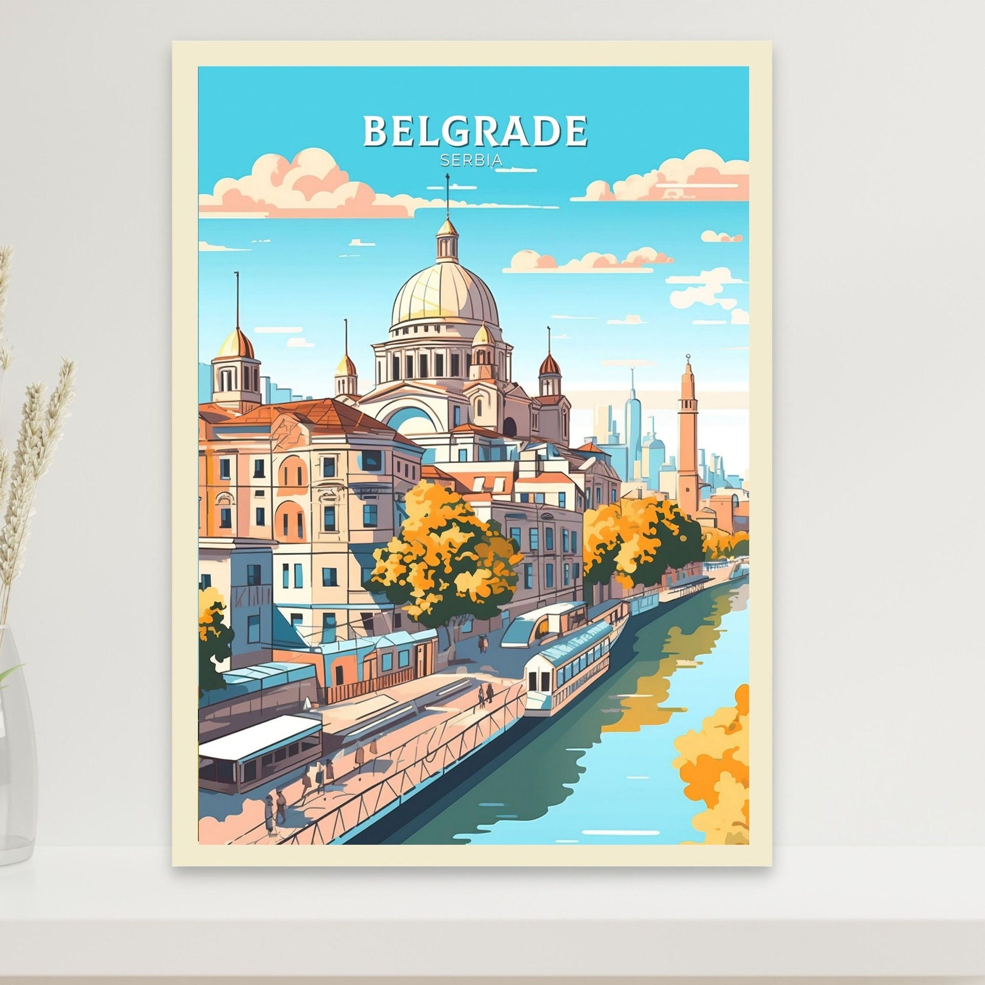 Belgrade Print | Belgrade Poster| Belgrade Illustration | Belgrade Painting | Belgrade Wall Art | Belgrade Minimalist Landscape | ID 071