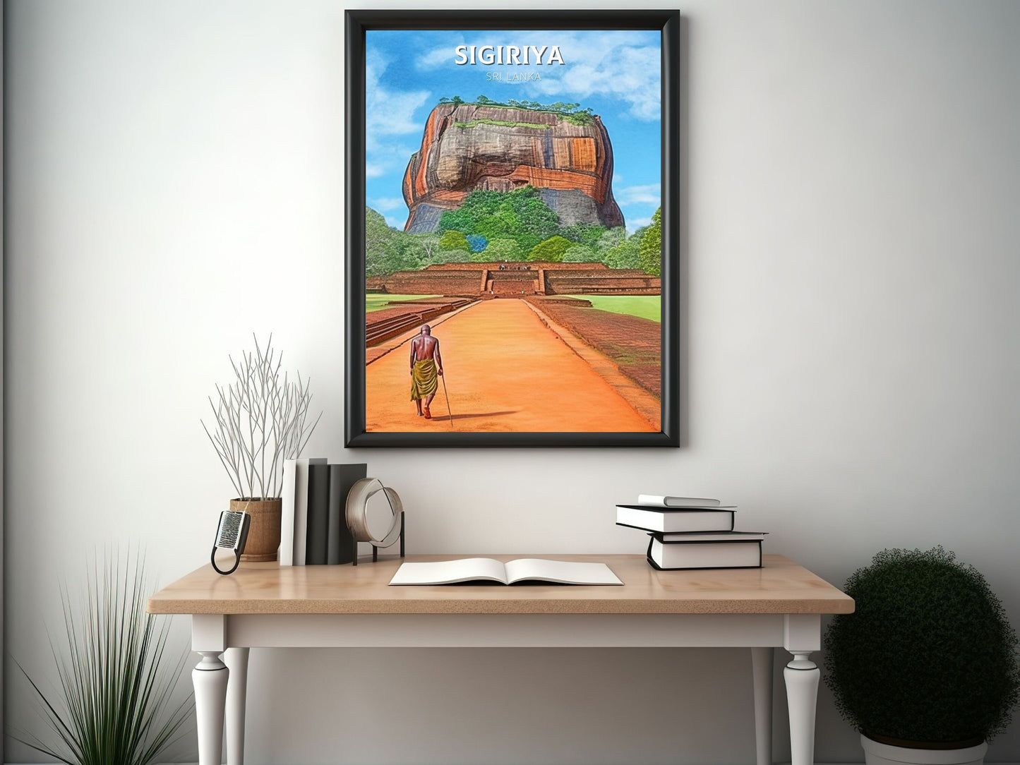 Sigiriya Travel Print | Sigiriya Rock Illustration | Sigiriya Wall Art | Sri Lanka Print | Sigiriya Print| Sri Lanka Painting | ID 019