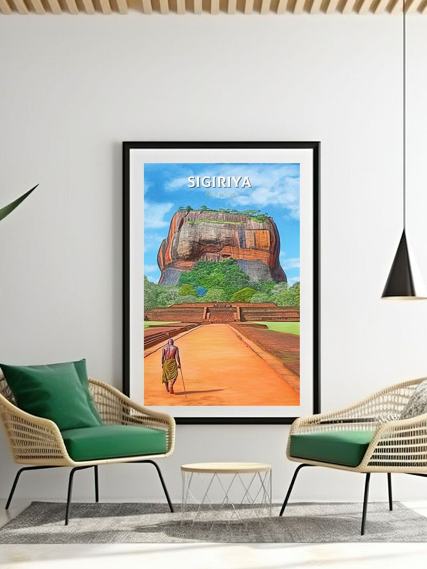 Sigiriya Travel Print | Sigiriya Rock Illustration | Sigiriya Wall Art | Sri Lanka Print | Sigiriya Print| Sri Lanka Painting | ID 019