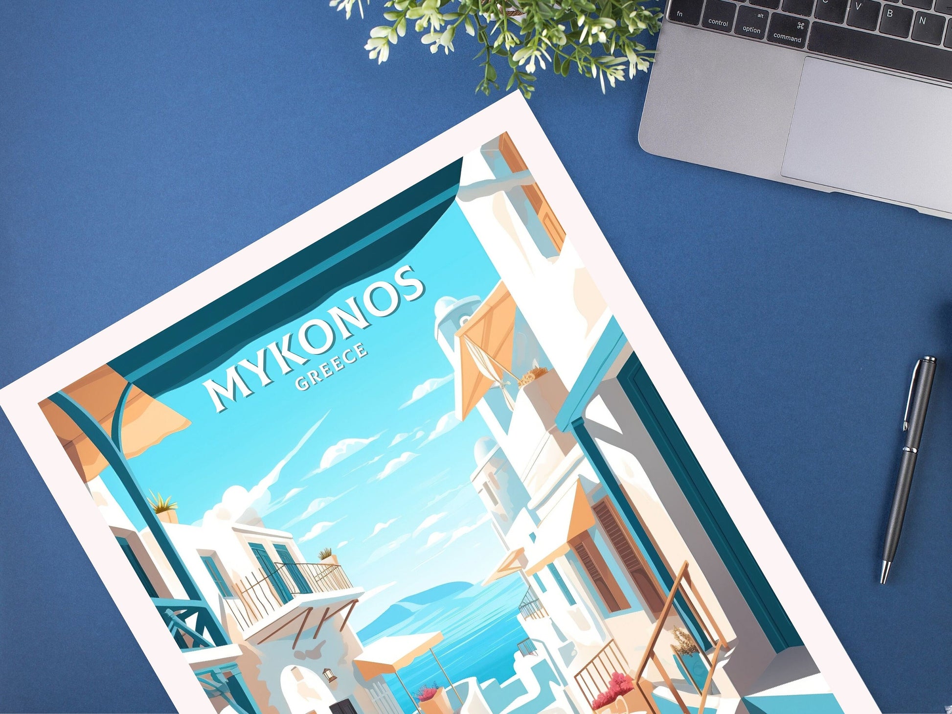 Mykonos Travel Print | Mykonos Illustration | Mykonos Wall Art | Mykonos Print | Greece Print | Greece Home Decor | Mykonos Poster | ID 050