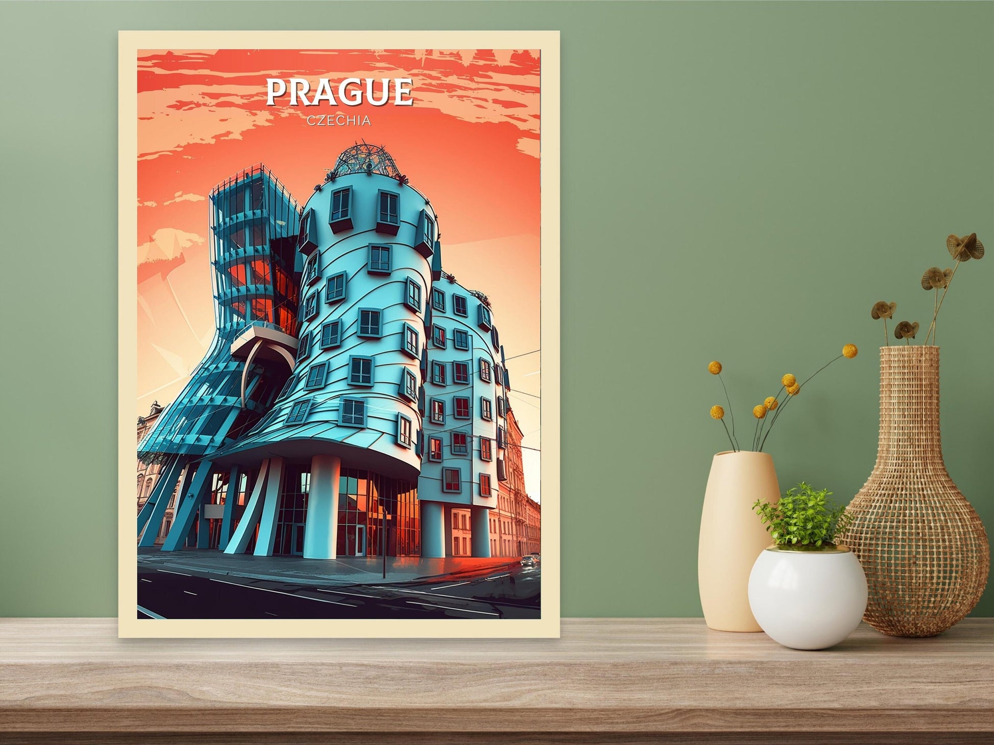 Prague Travel Print | Prague Illustration | Prague Wall Art | Czech Republic Print | Prague Home Decor | Prague Poster | ID 073