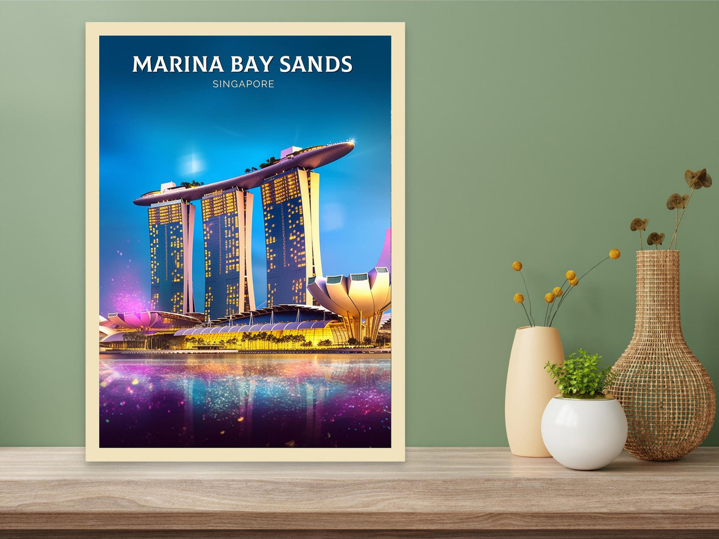 Marina Bay Sands Print | Marina Bay Sands Illustration | Singapore Poster | Singapore Print | Singapore Poster | ID 075