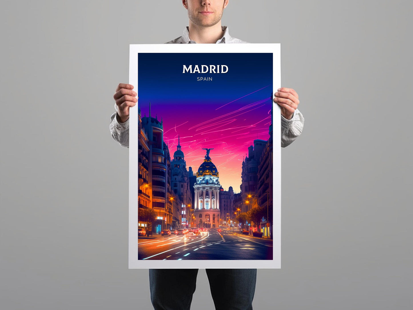 Madrid Travel Print | Madrid Illustration | Madrid Wall Art | Spain Print | Madrid Print| Madrid Spain Painting | ID 076