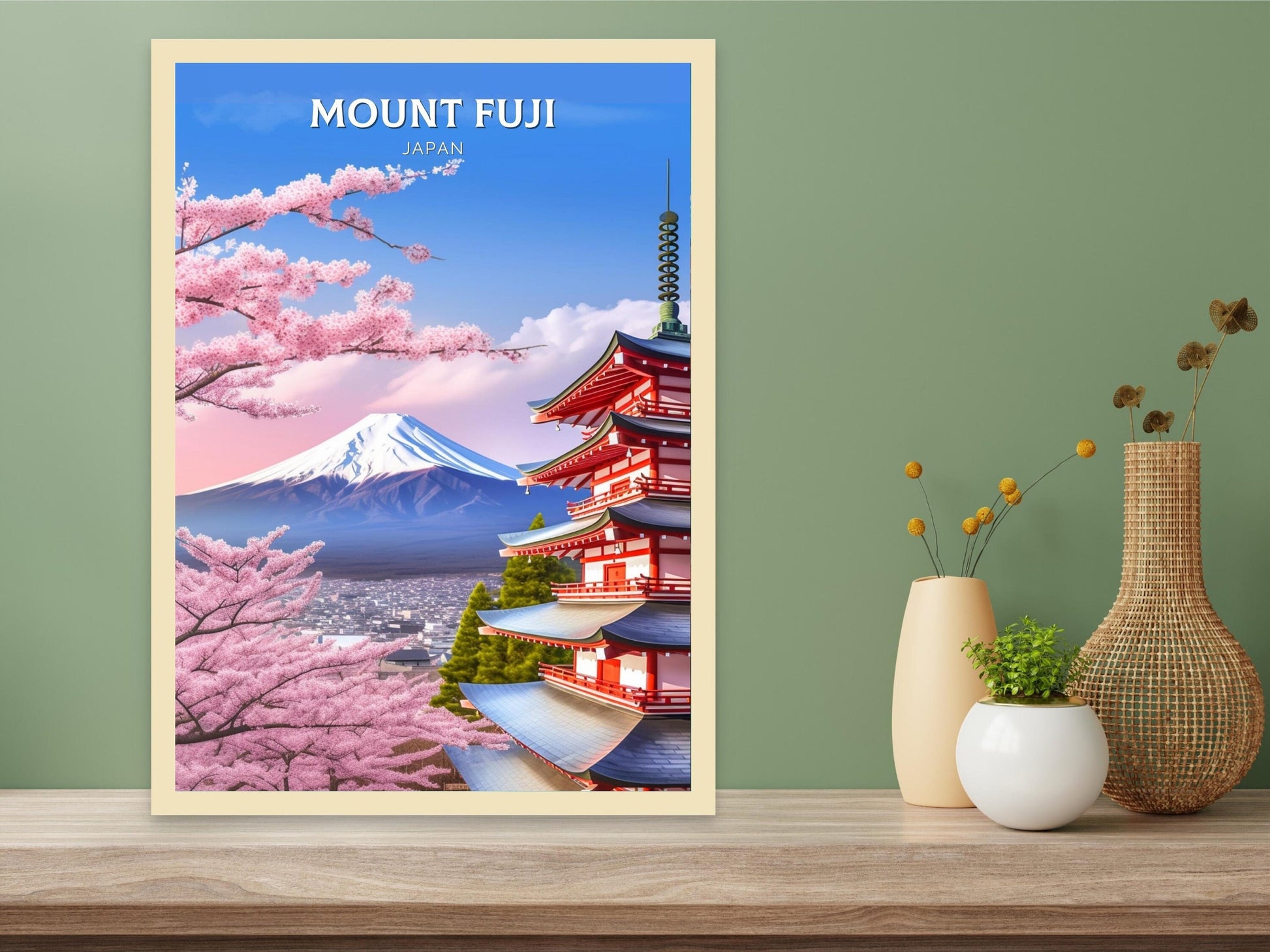 Mount Fuji Print | Mount Fuji Illustration | Japan Poster | Japan Print | Mount Fuji Poster | Mount Fuji Wall Art | ID 077