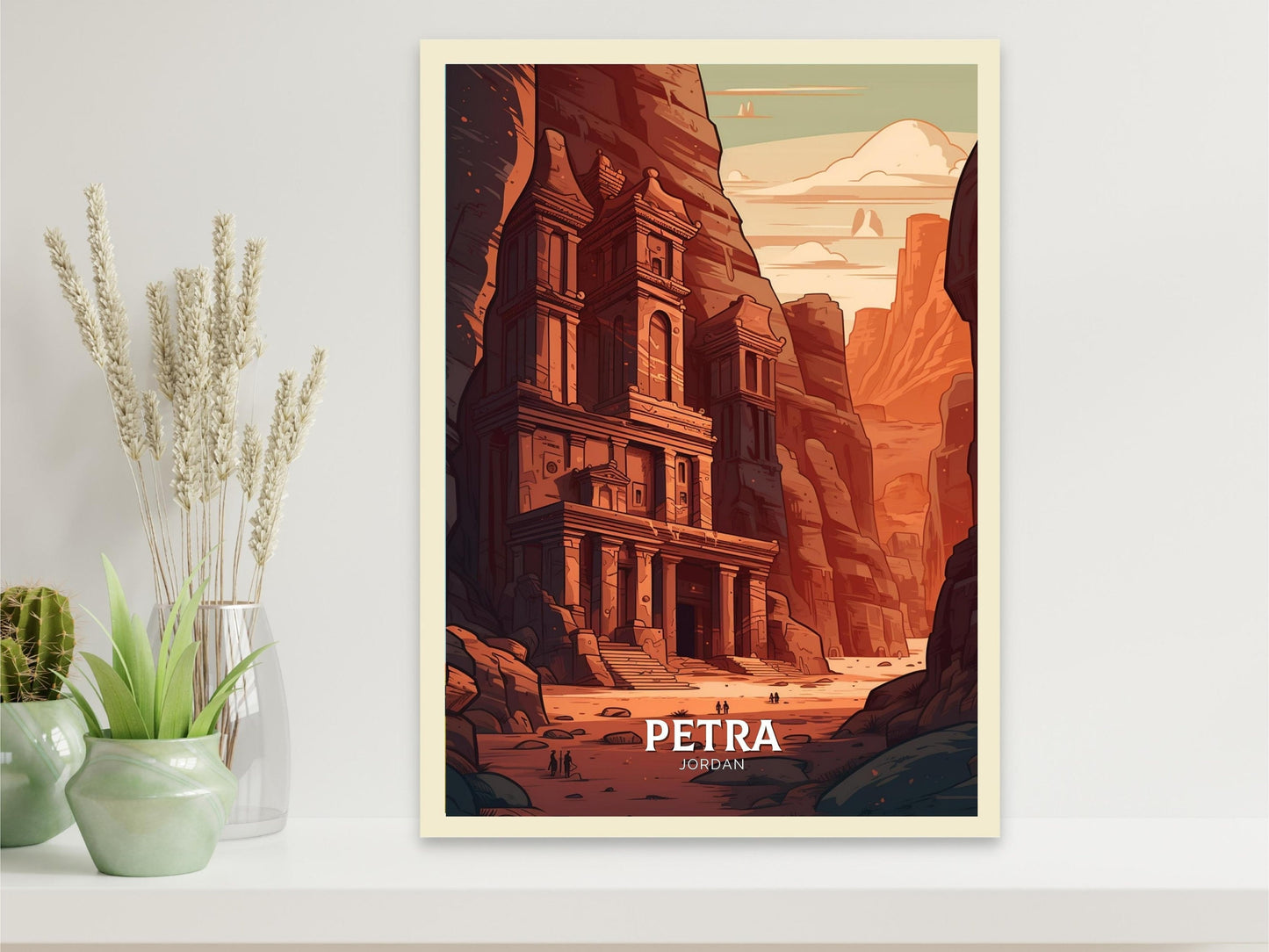 Petra Print | Petra Illustration | Petra Poster | Jordan Print | Jordan Poster | Jordan Wall Art | Petra Travel Poster | ID 078