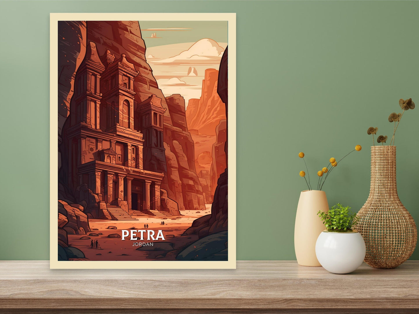 Petra Print | Petra Illustration | Petra Poster | Jordan Print | Jordan Poster | Jordan Wall Art | Petra Travel Poster | ID 078