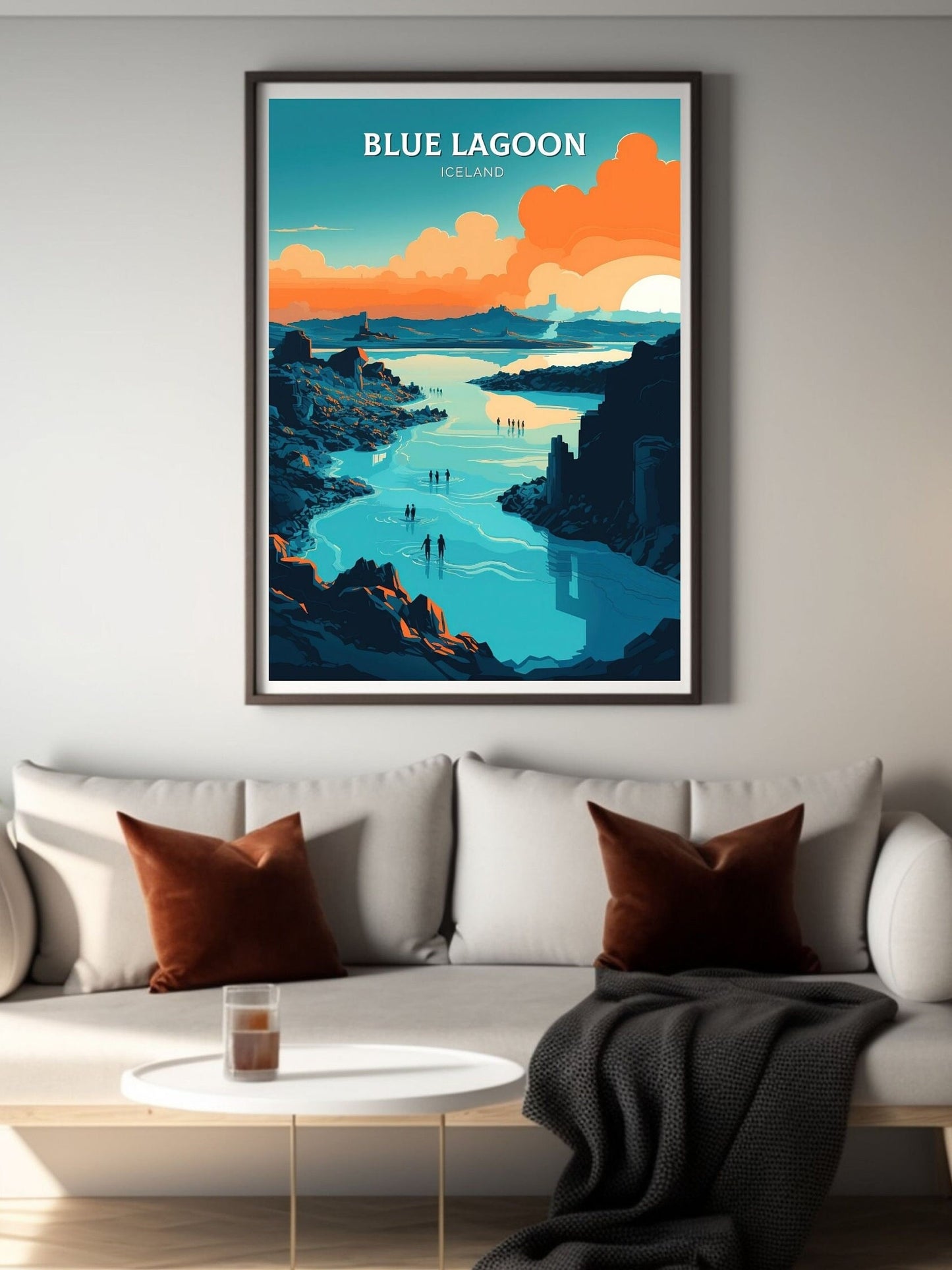 Blue Lagoon Poster | Blue Lagoon Print | Blue Lagoon Iceland Artwork | Blue Lagoon Illustration | Blue Lagoon Wall Art | Home Decor ID 080