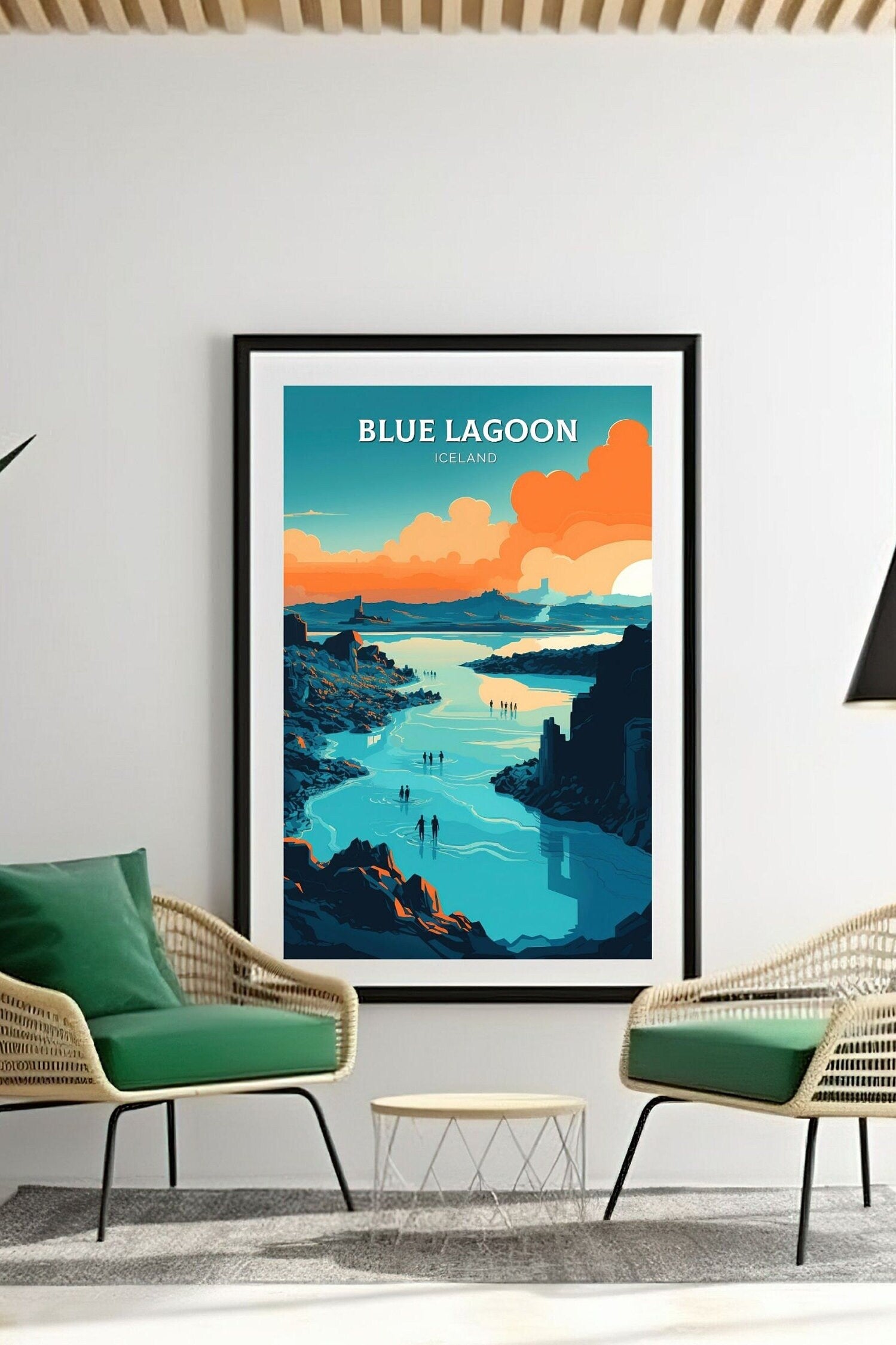 Blue Lagoon Poster | Blue Lagoon Print | Blue Lagoon Iceland Artwork | Blue Lagoon Illustration | Blue Lagoon Wall Art | Home Decor ID 080