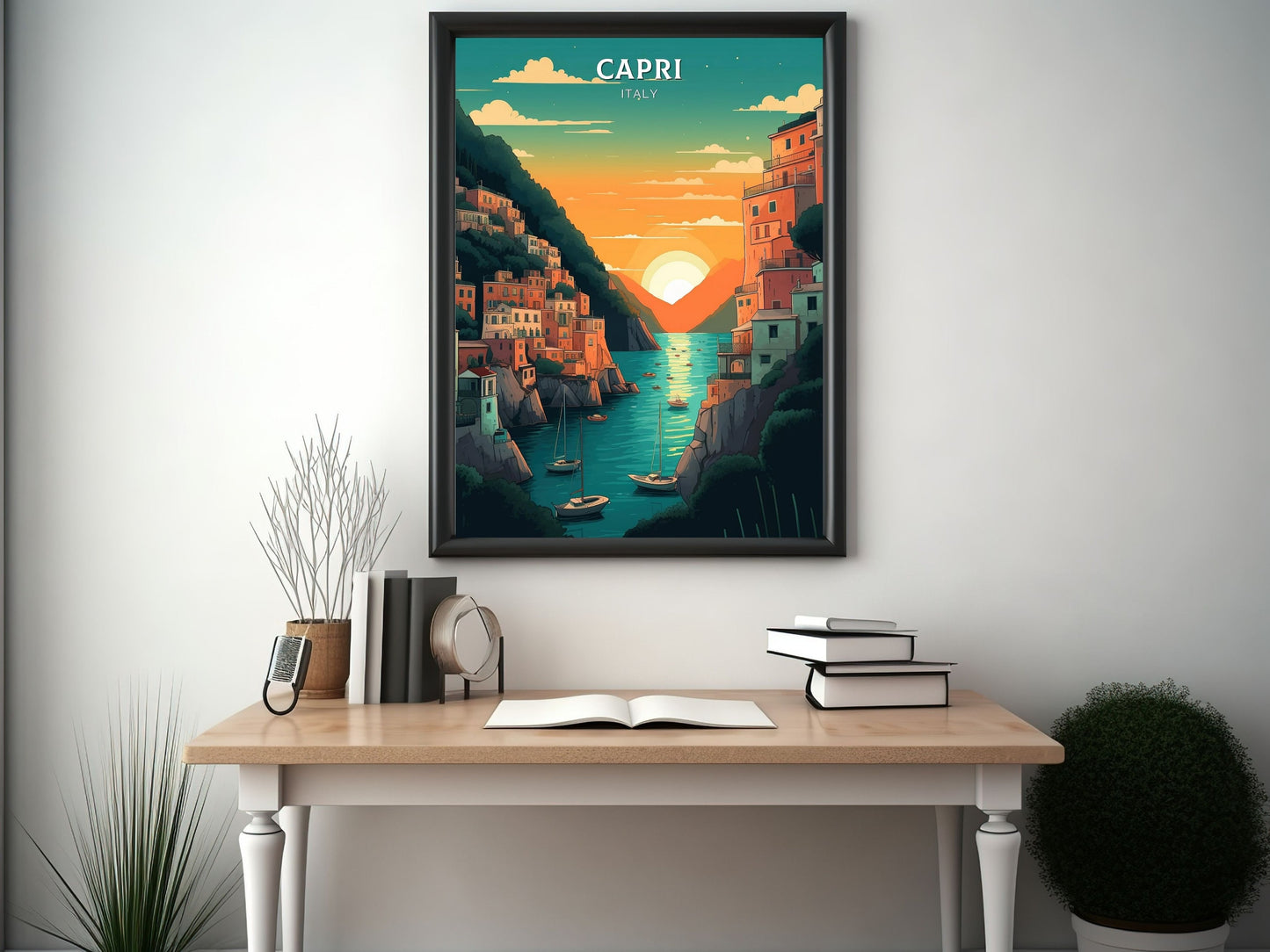 Capri Poster | Capri Print | Capri Island | Capri Illustration | Capri Italy | Capri Artwork | Capri Wall Art | Italy Home Decor | ID 081