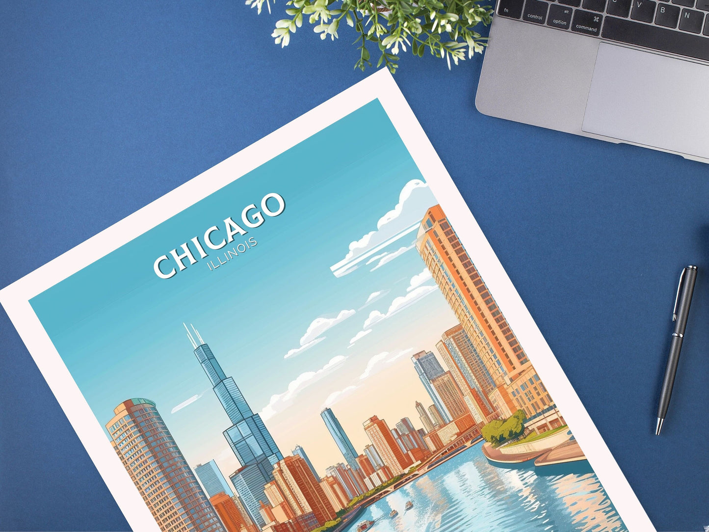 Chicago Poster | Chicago Print | Chicago Illustration | Chicago Illinois | Chicago Artwork | Chicago Wall Art | USA Home Decor | ID 082