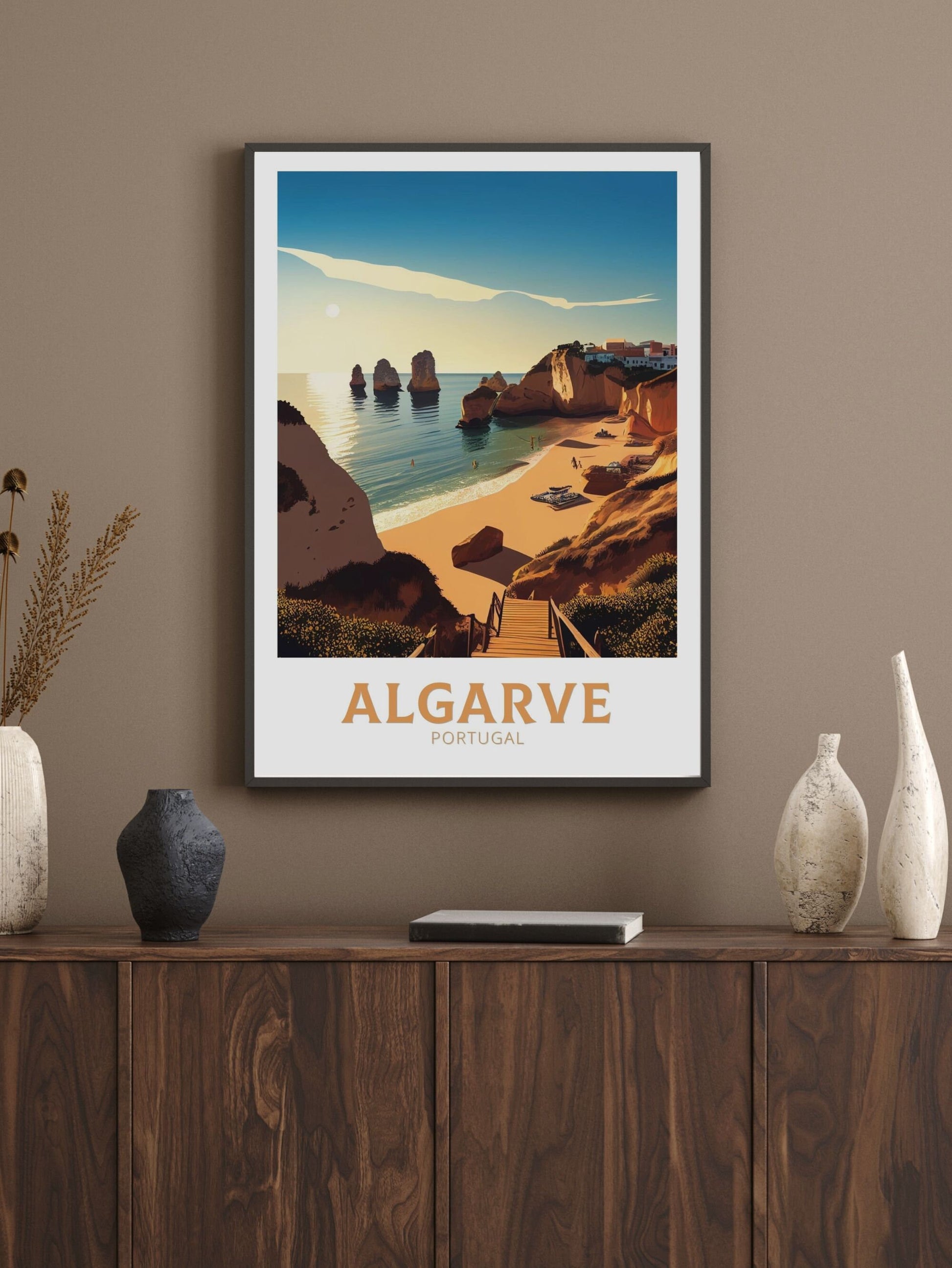 Algarve Travel Print | Algarve Poster | Algarve Illustration | Algarve Wall Art | Portugal Print | Algarve Beach Print| Algarve Art ID 119