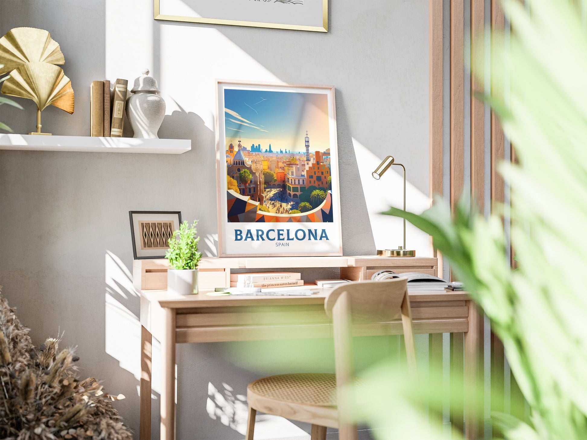 Barcelona Poster | Barcelona Travel Print | Barcelona Illustration | Barcelona Wall Art | Spain Print | Barcelona Print| City Print | ID 122