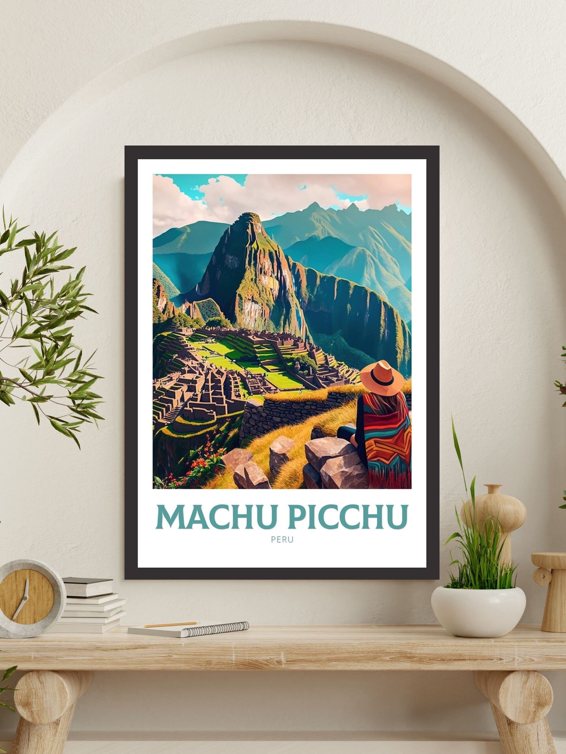 Machu Picchu Print | Machu Picchu Travel Poster | Wall Art | Travel Print | Housewarming Gift | Peru Travel Poster | Peru Print ID 123