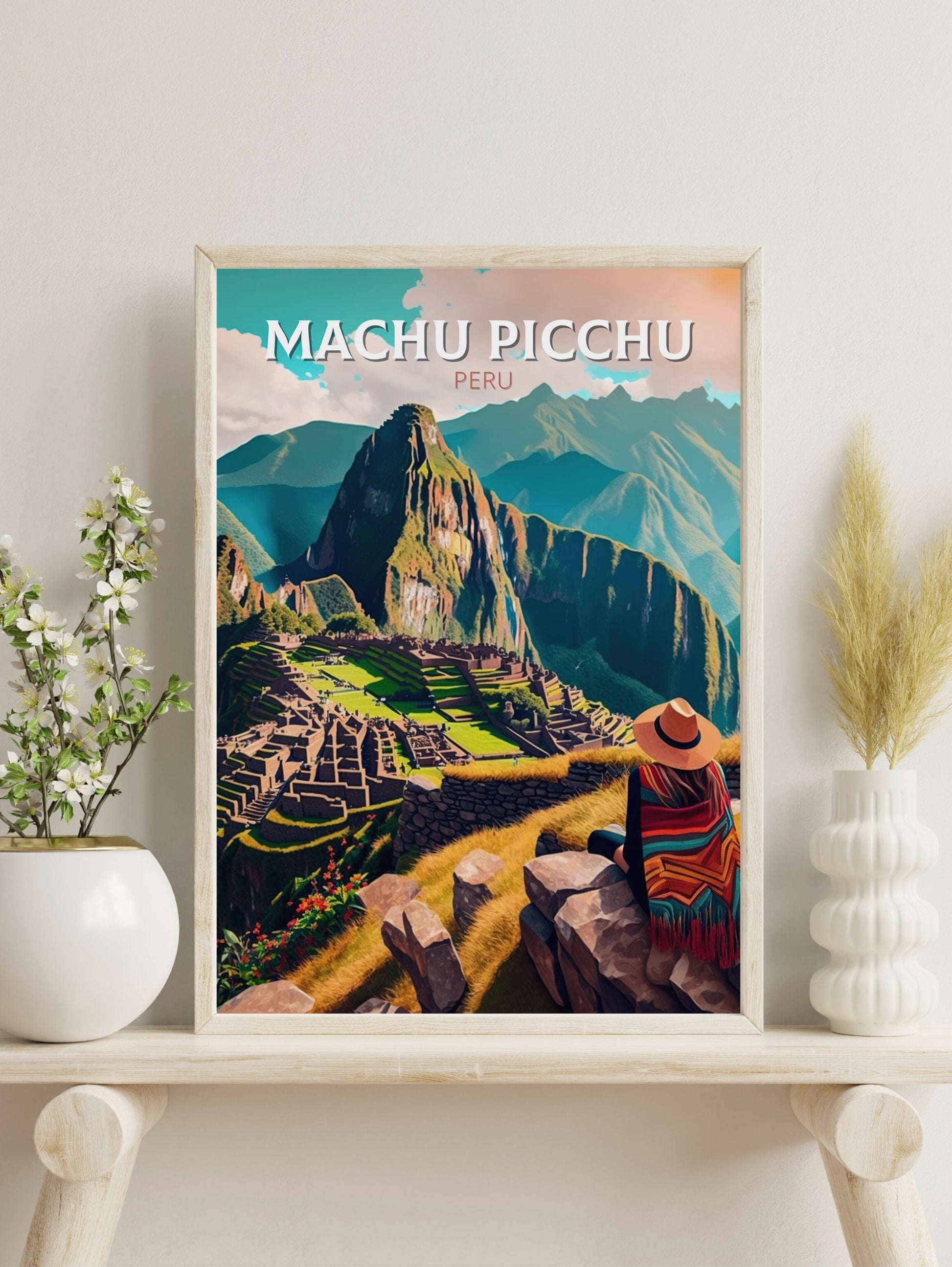 Machu Picchu Travel Poster | Wall Art | Travel Print | Housewarming Gift | Peru Travel Poster | ID 051