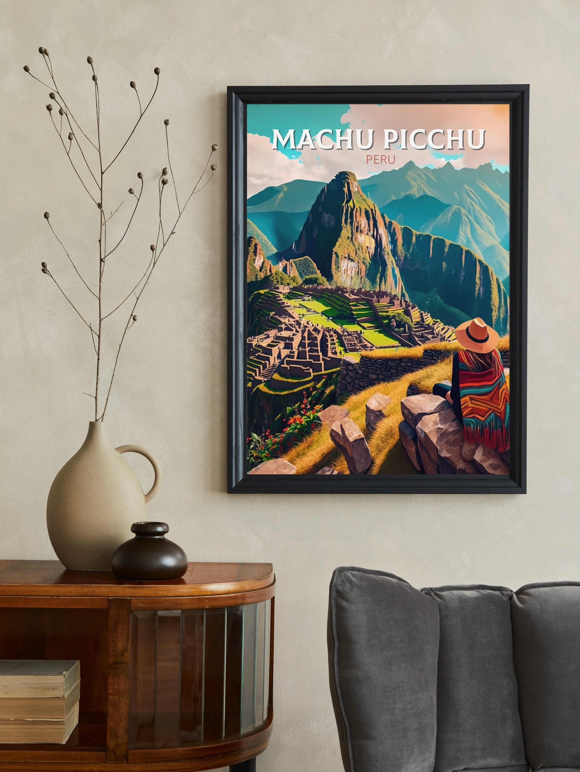 Machu Picchu Travel Poster | Wall Art | Travel Print | Housewarming Gift | Peru Travel Poster | ID 051