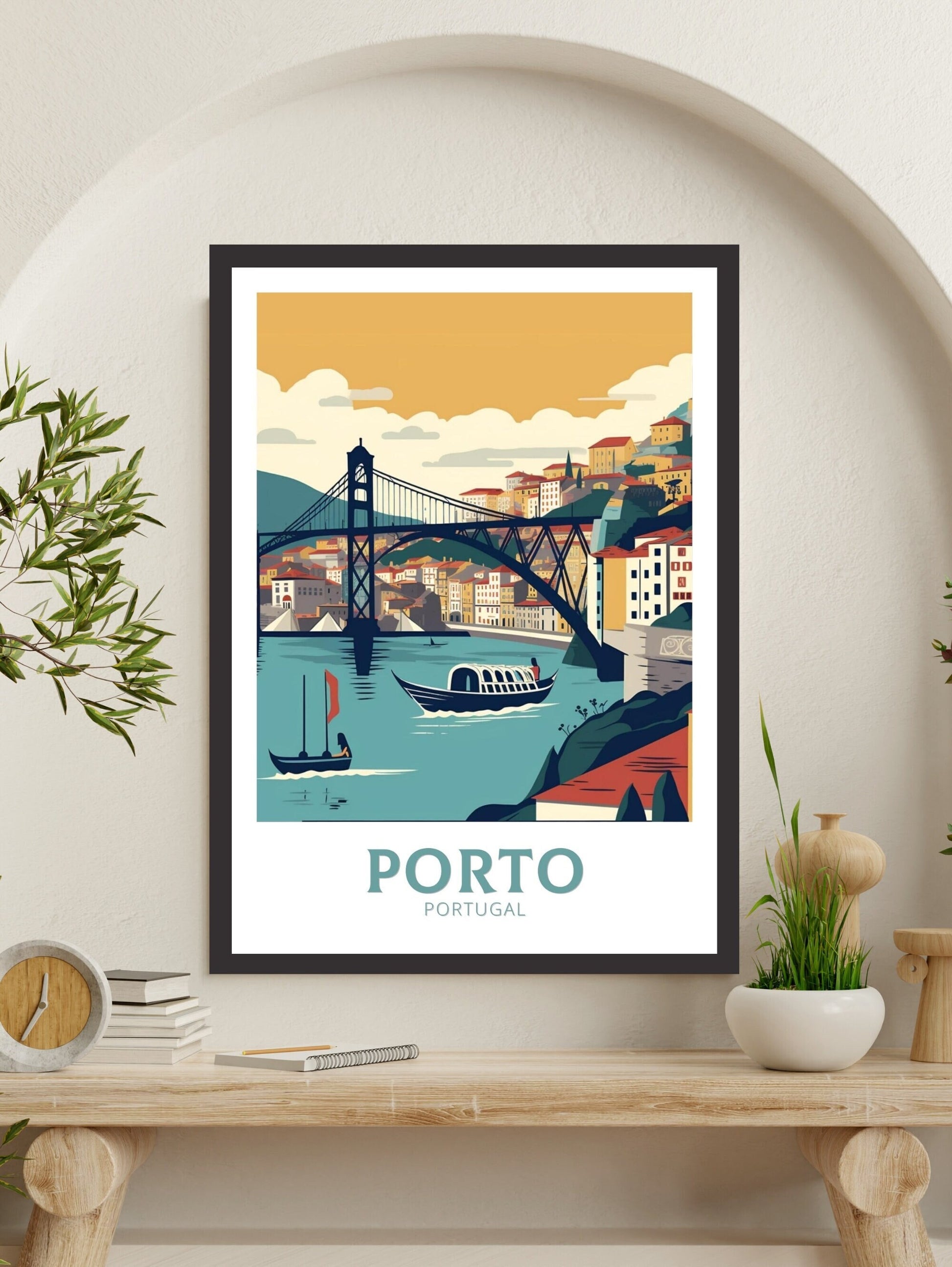 Porto Poster | Porto Travel Print | Porto Illustration | Porto Wall Art | Porto Print | Portugal Print | Vintage Poster | Travel gift ID 127