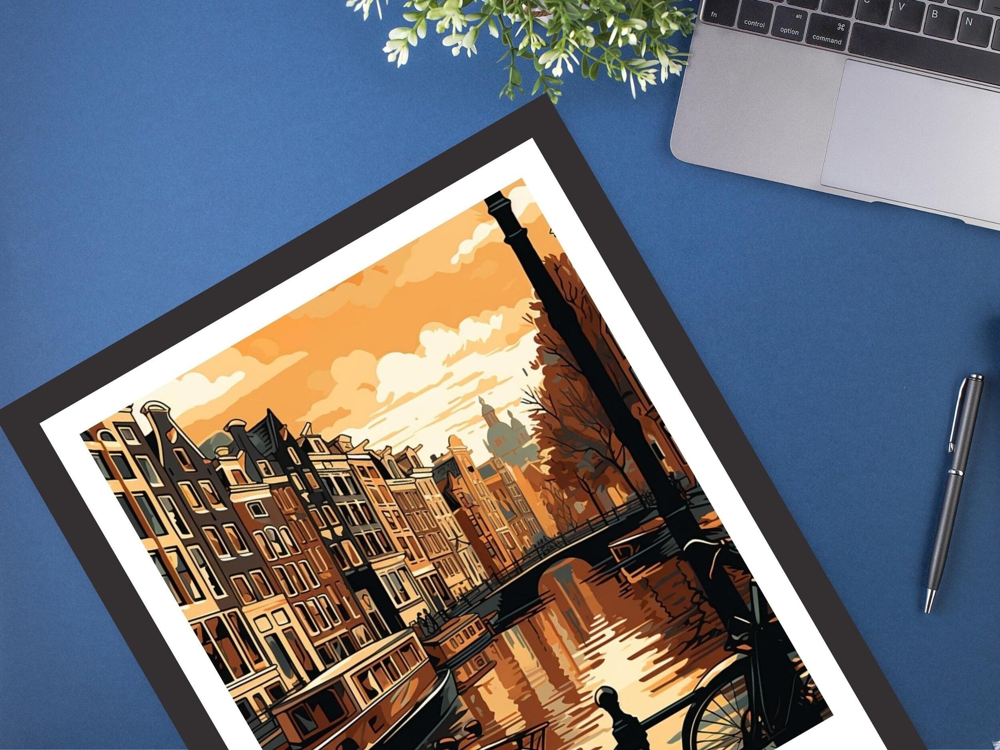 Amsterdam Travel Print | Amsterdam Illustration | Amsterdam Wall Art | Netherlands Print | Amsterdam Home Decor | Amsterdam Poster | ID 130