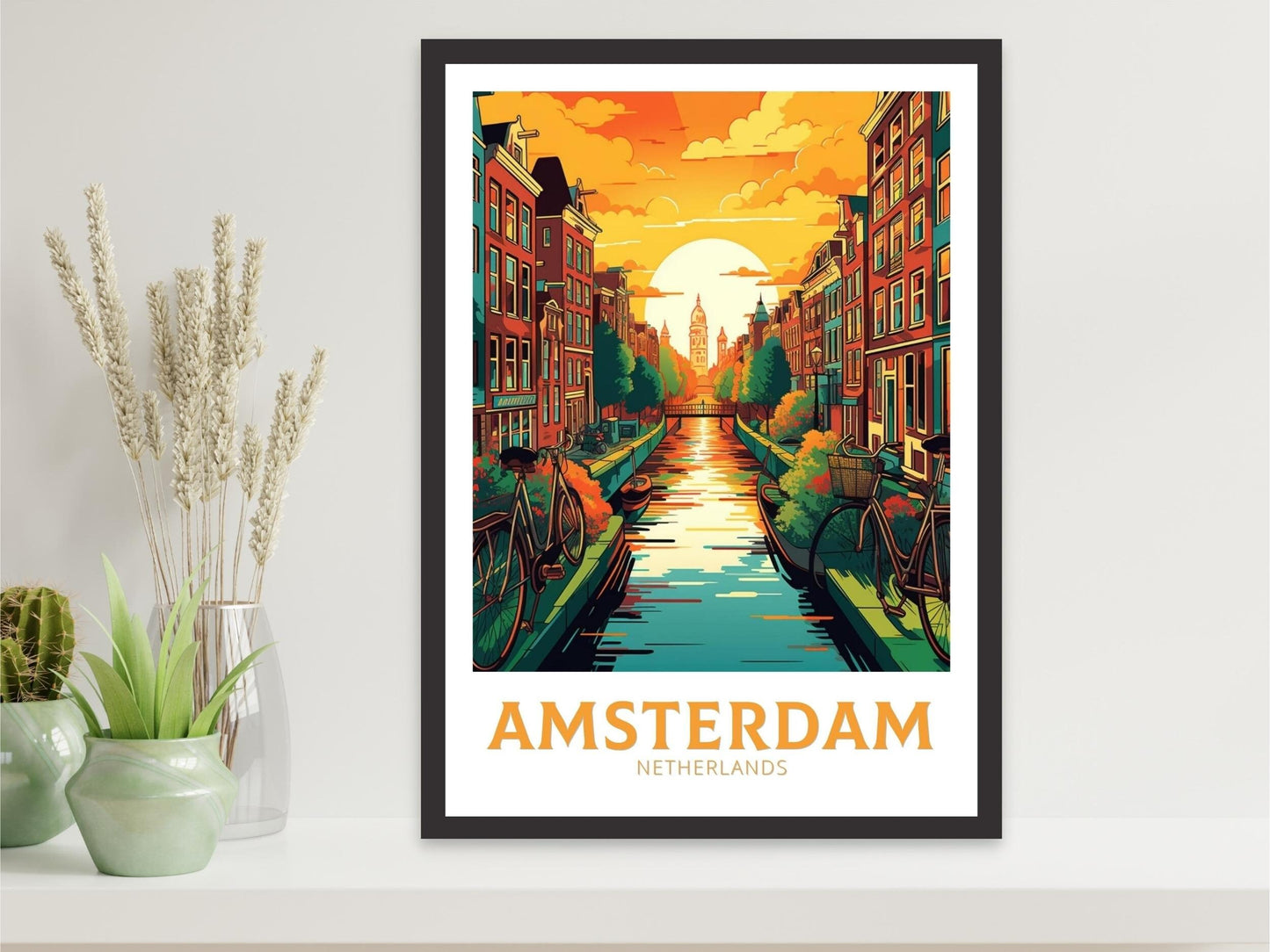 Amsterdam Poster | Amsterdam Travel Print | Amsterdam Wall Art | Netherlands Print | Amsterdam Home Decor | Amsterdam Poster | ID 131