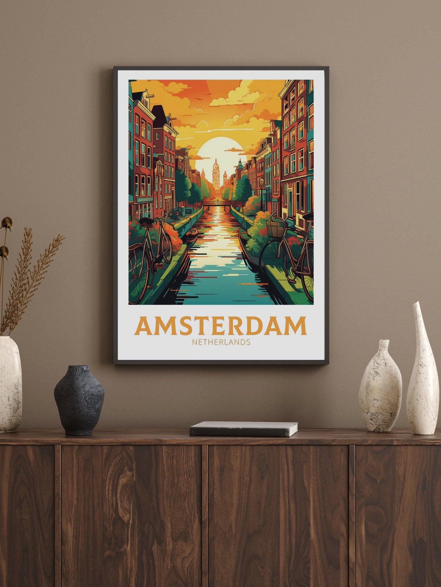 Amsterdam Poster | Amsterdam Travel Print | Amsterdam Wall Art | Netherlands Print | Amsterdam Home Decor | Amsterdam Poster | ID 131