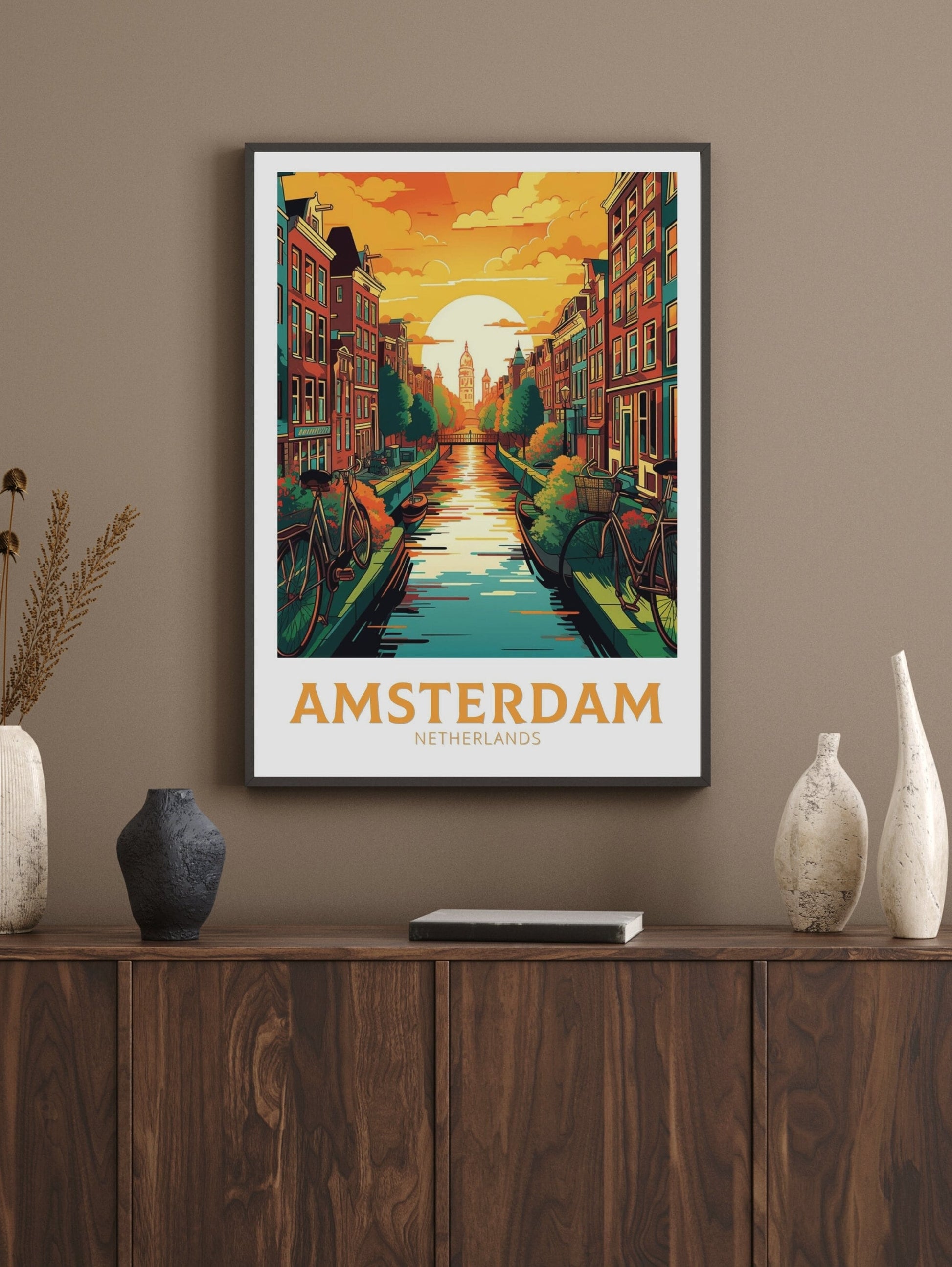 Amsterdam Poster | Amsterdam Travel Print | Amsterdam Wall Art | Netherlands Print | Amsterdam Home Decor | Amsterdam Poster | ID 131