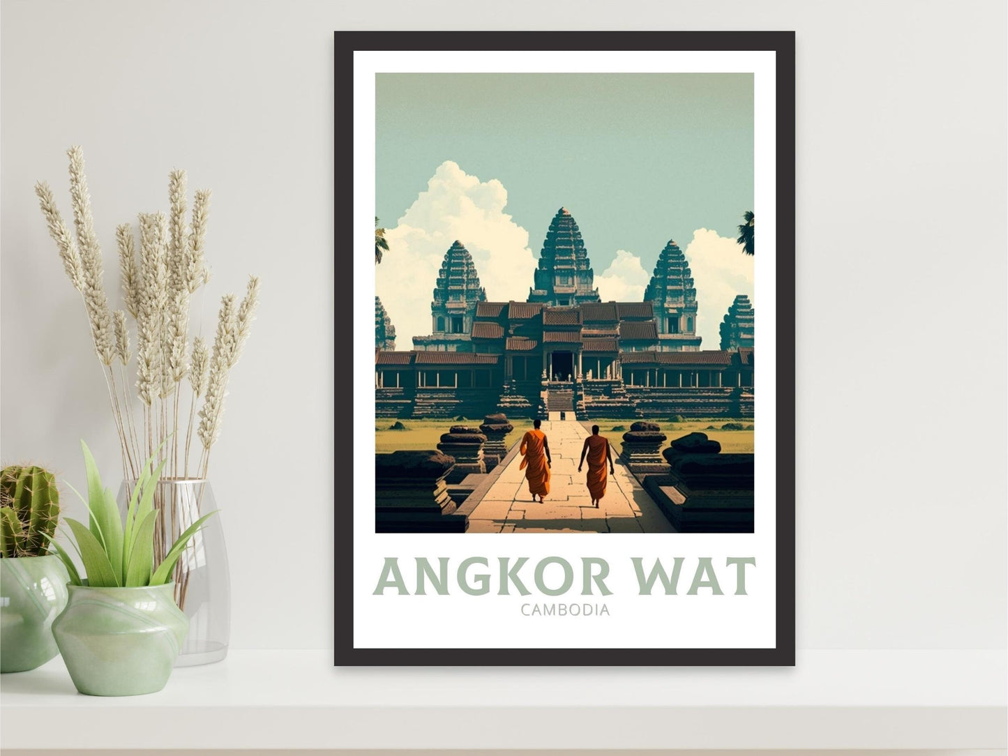 Angkor Wat Poster | Angkor Wat Print | Cambodia sunset | Cambodia Print | Angkor Wat Wall Art | Temples print | South East Asia | ID 132