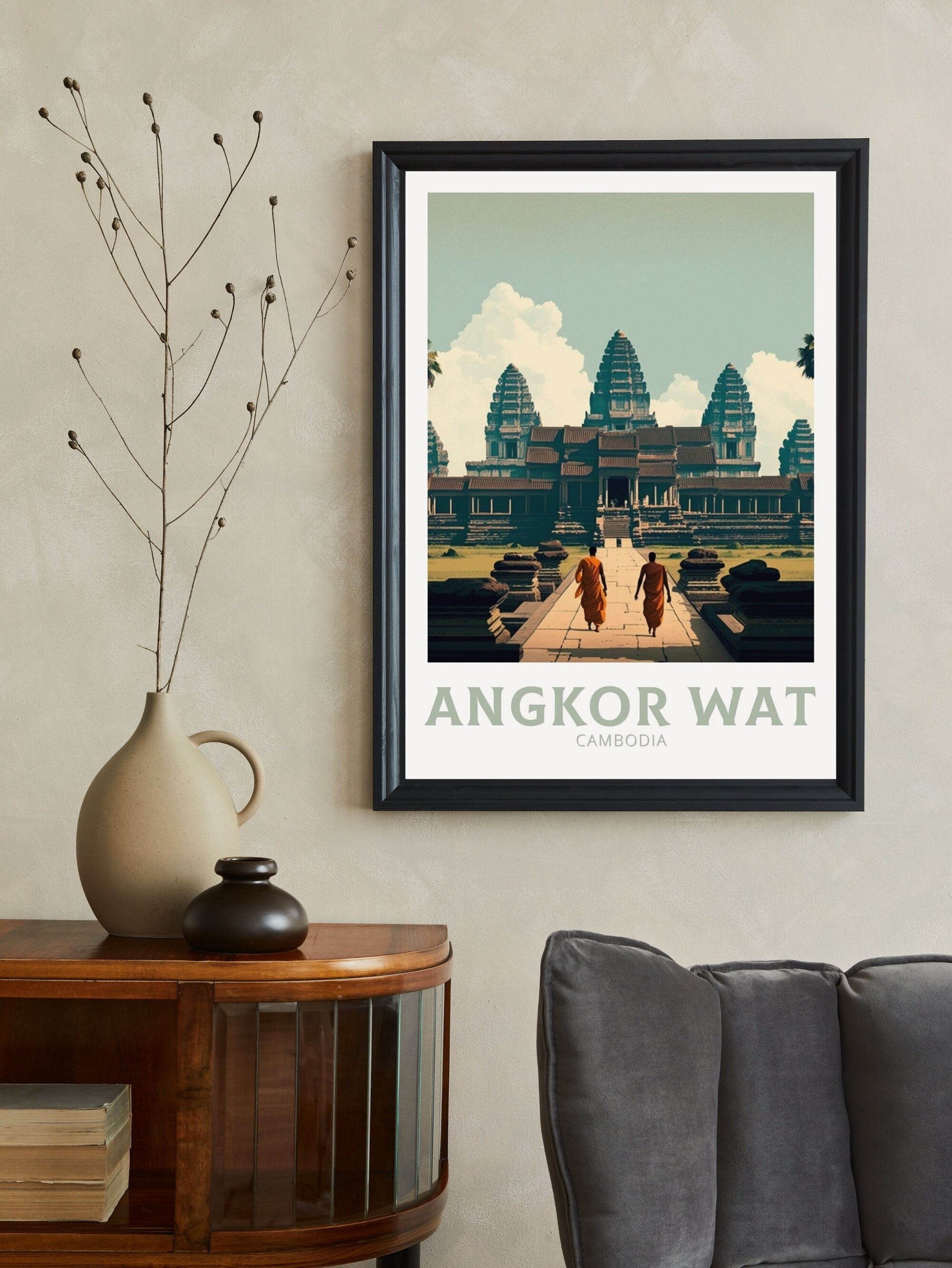 Angkor Wat Poster | Angkor Wat Print | Cambodia sunset | Cambodia Print | Angkor Wat Wall Art | Temples print | South East Asia | ID 132