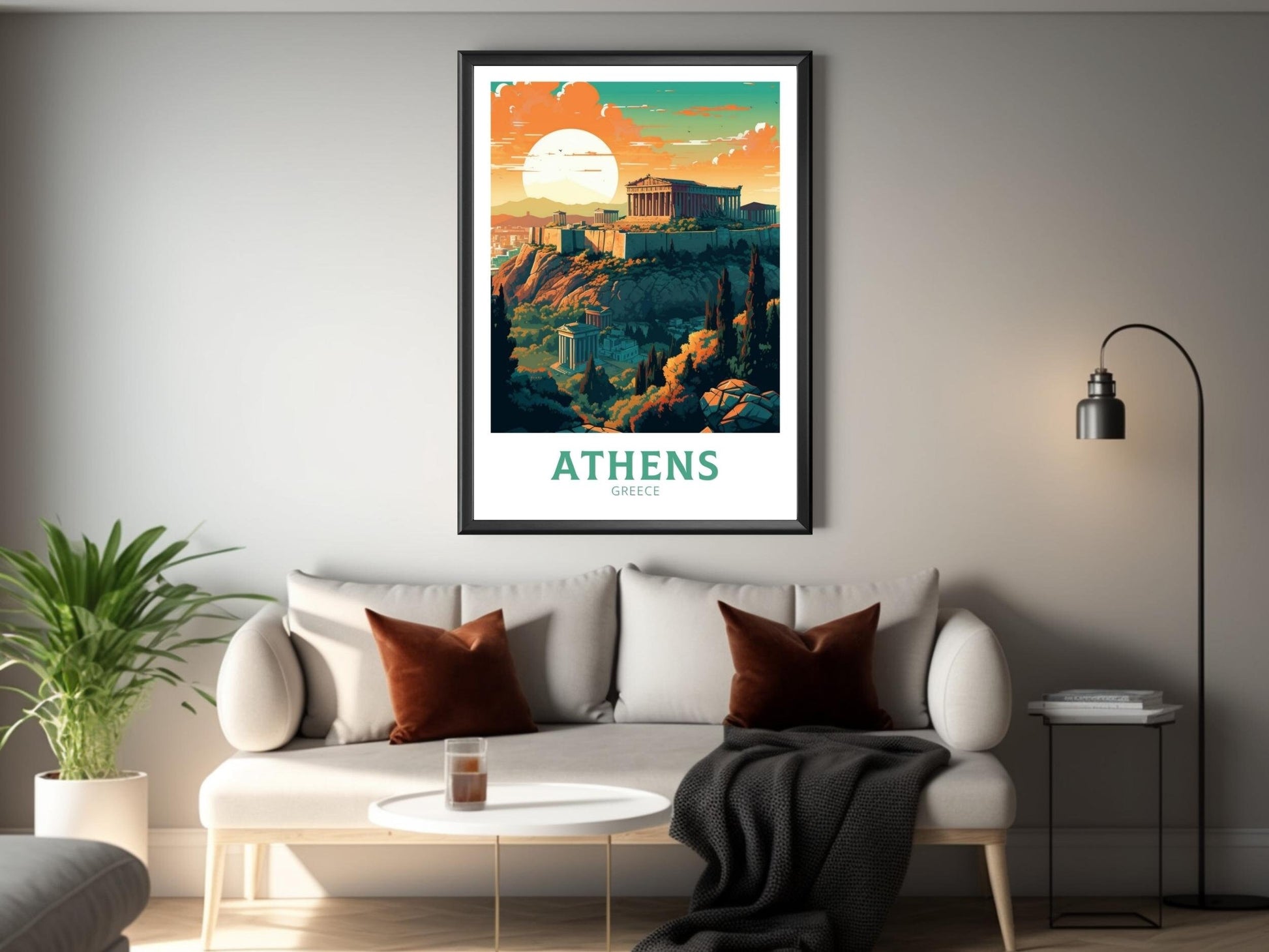 Athens Travel Poster | Athens Illustration | Acropolis | Athens Print | Greece Print | Greece Home Decor | Parthenon Poster | ID 133