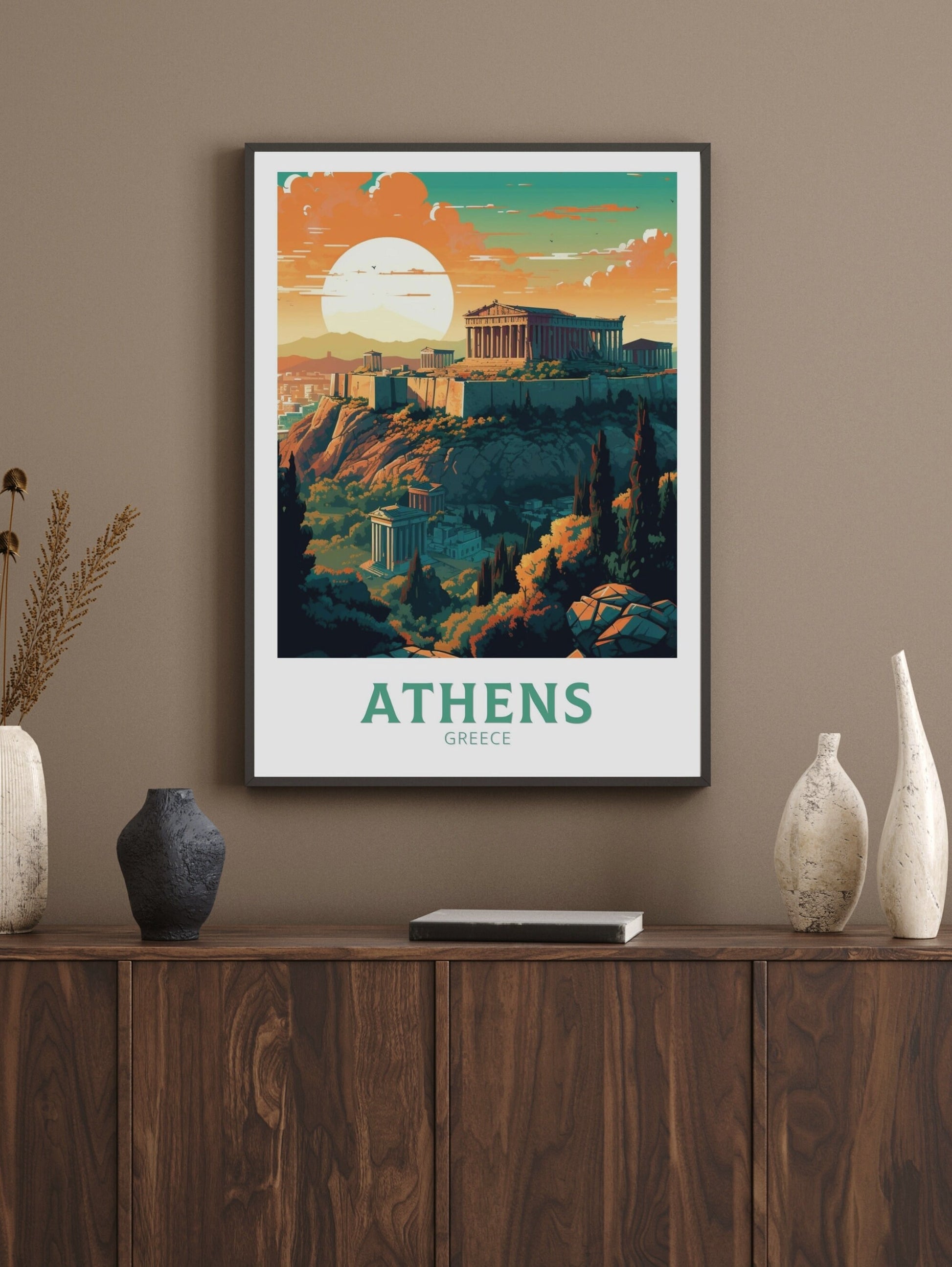 Athens Travel Poster | Athens Illustration | Acropolis | Athens Print | Greece Print | Greece Home Decor | Parthenon Poster | ID 133