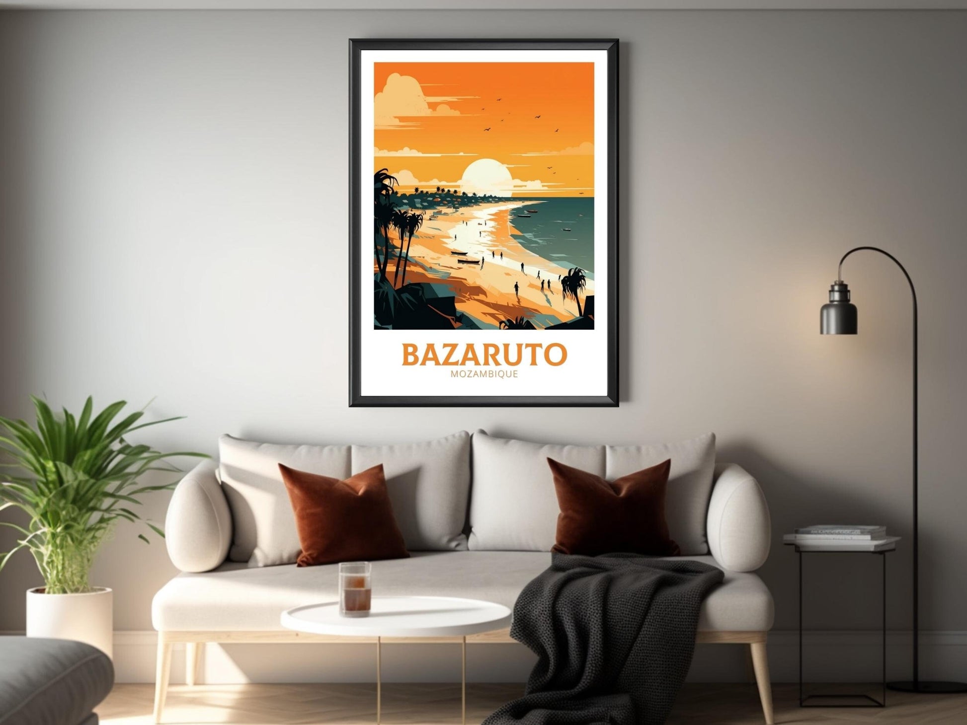 Bazaruto Island Travel Poster | Bazaruto Island Illustration | Mozambique Wall Art | Mozambique Poster | Mozambique Home Decor | ID 136