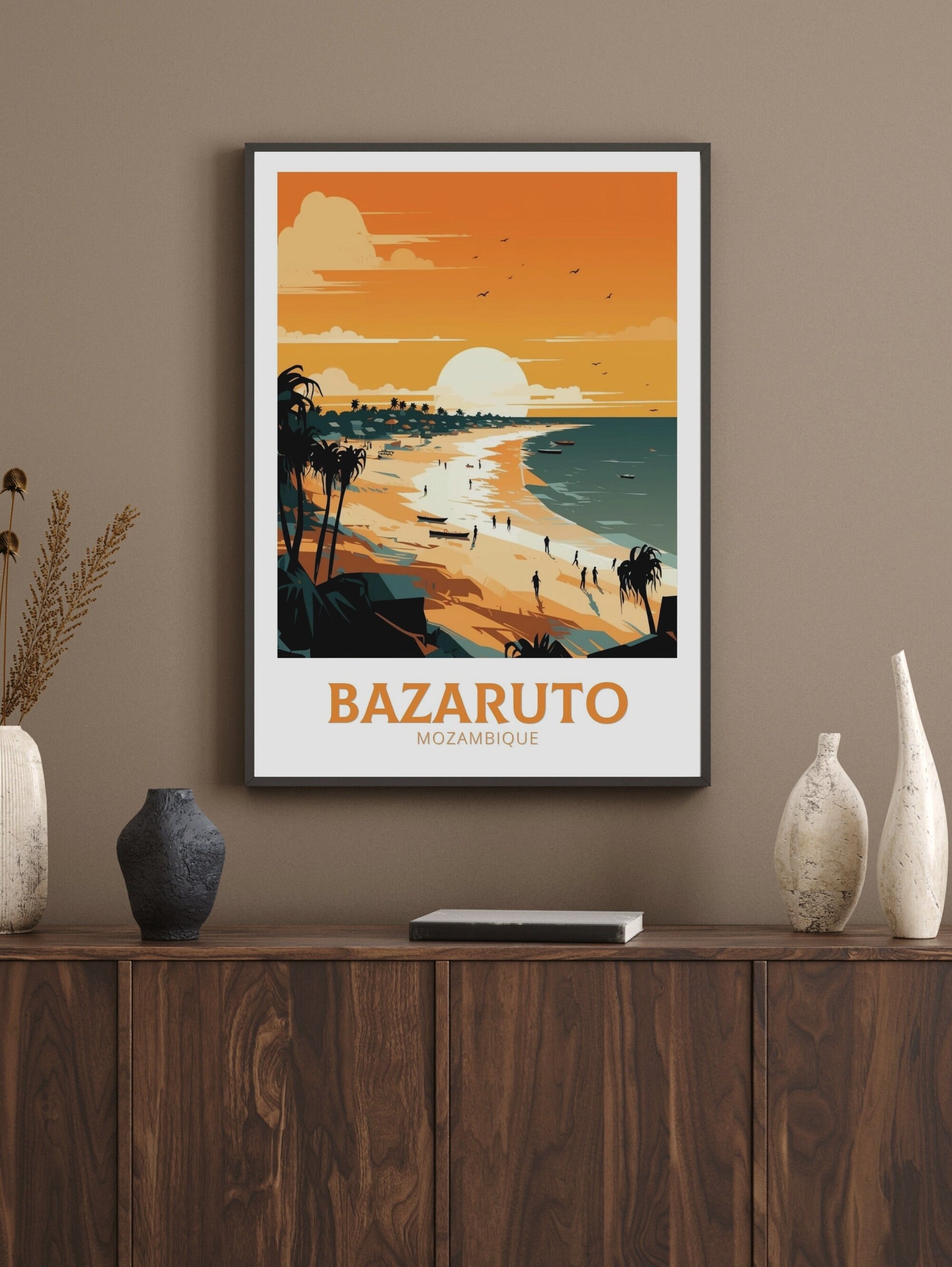 Bazaruto Island Travel Poster | Bazaruto Island Illustration | Mozambique Wall Art | Mozambique Poster | Mozambique Home Decor | ID 136