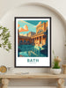 Bath Travel Poster | Bath Print | Bath England Illustration | Bath UK Wall Art | Roman baths Print | City Poster | City Illustration ID 145