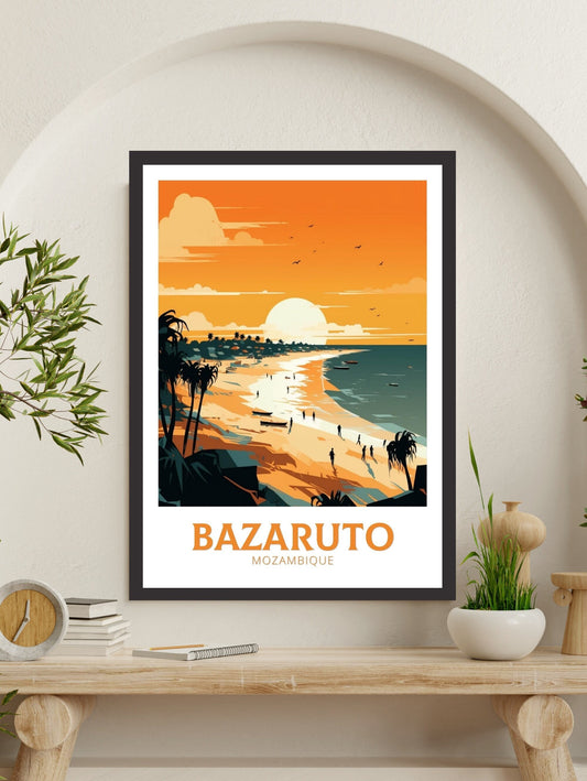 Bazaruto Island Travel Poster | Bazaruto Island Illustration | Mozambique Wall Art | Mozambique Poster | Mozambique Home Decor | ID 136