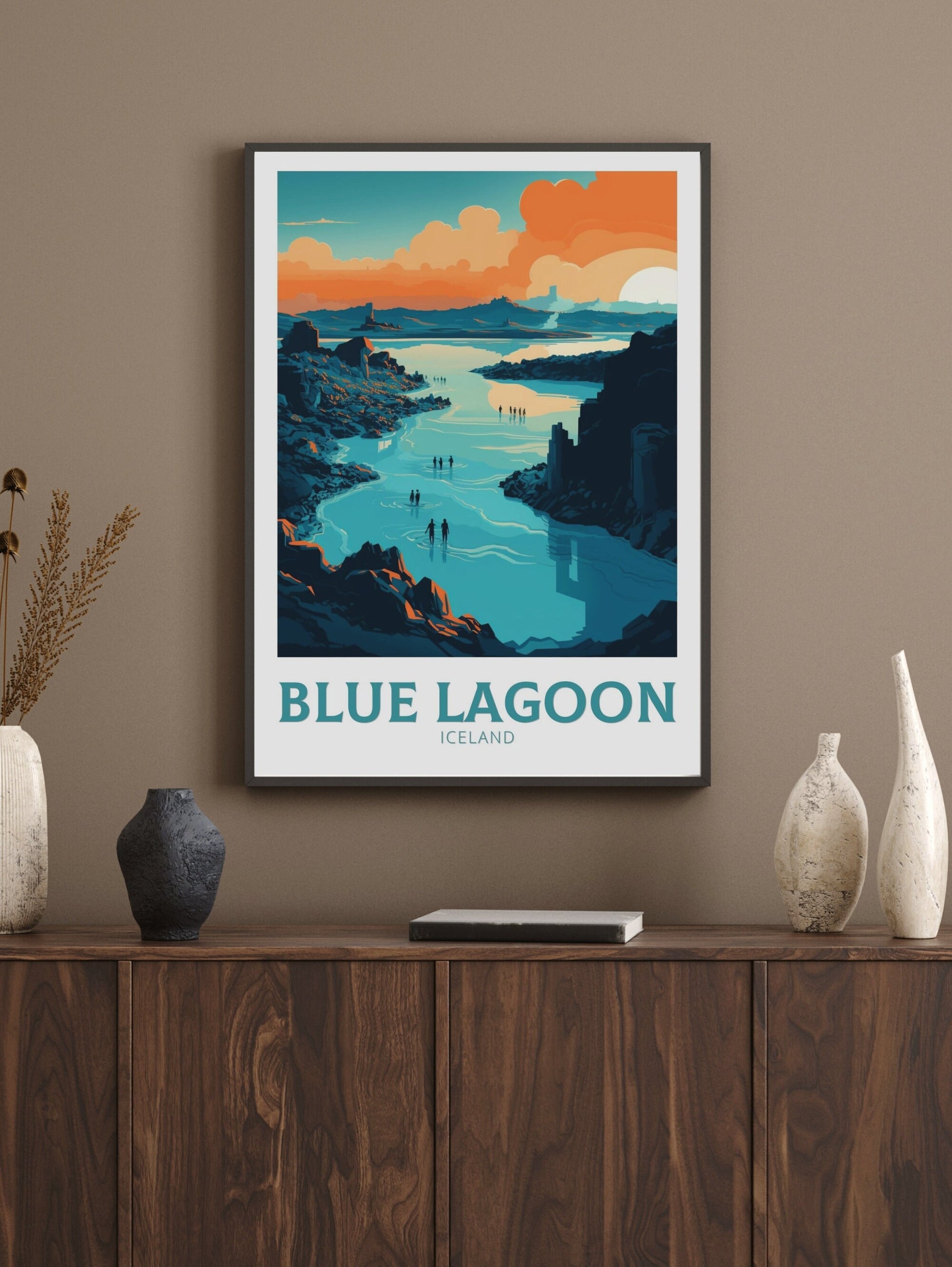 Blue Lagoon Travel Print| Blue Lagoon Poster | Blue Lagoon Artwork | Blue Lagoon Illustration | Blue Lagoon Wall Art | Home Decor ID 139