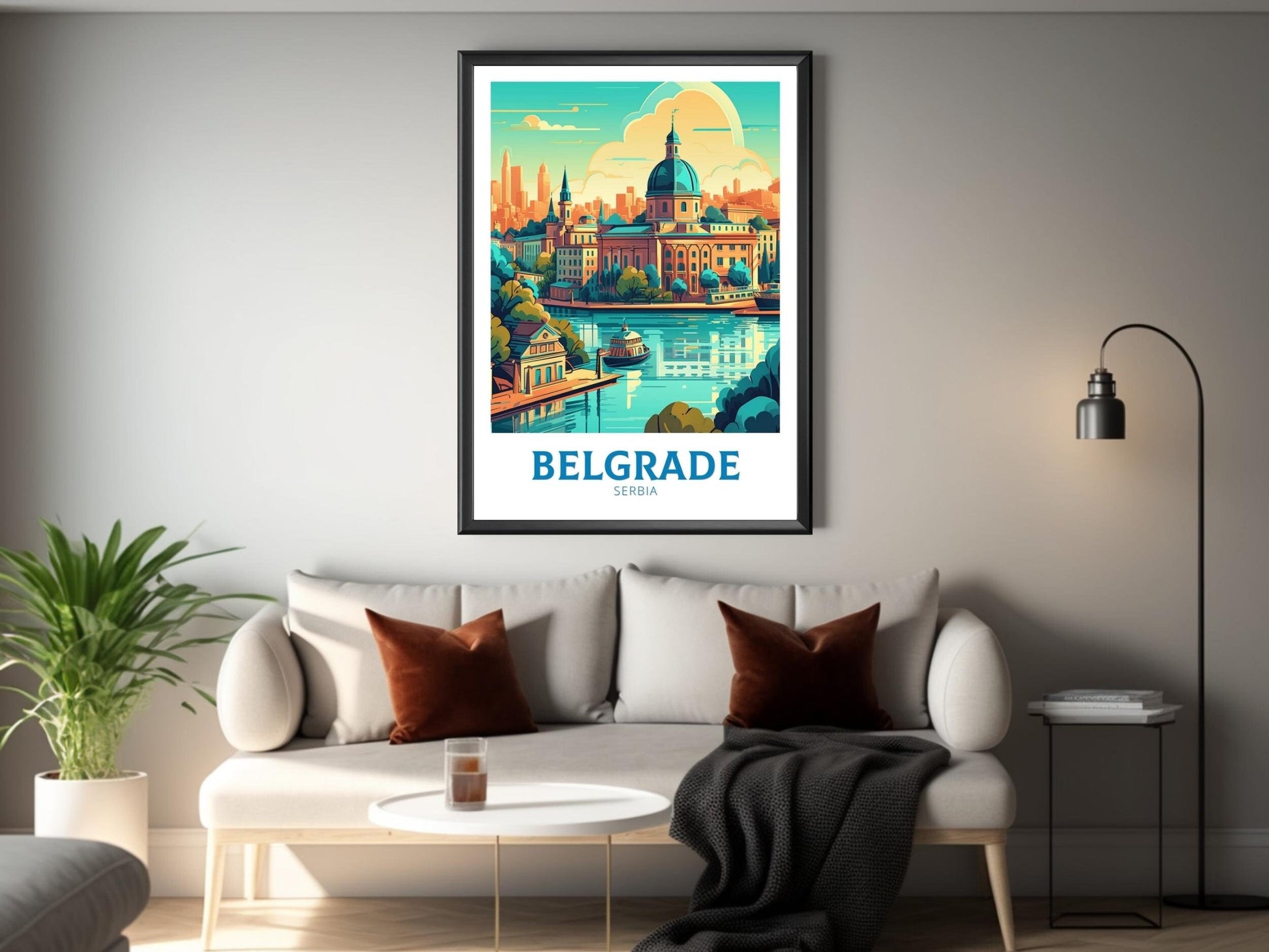 Belgrade Print | Belgrade Poster| Belgrade Illustration | Belgrade Painting | Belgrade Wall Art | Belgrade Minimalist Landscape | ID 138