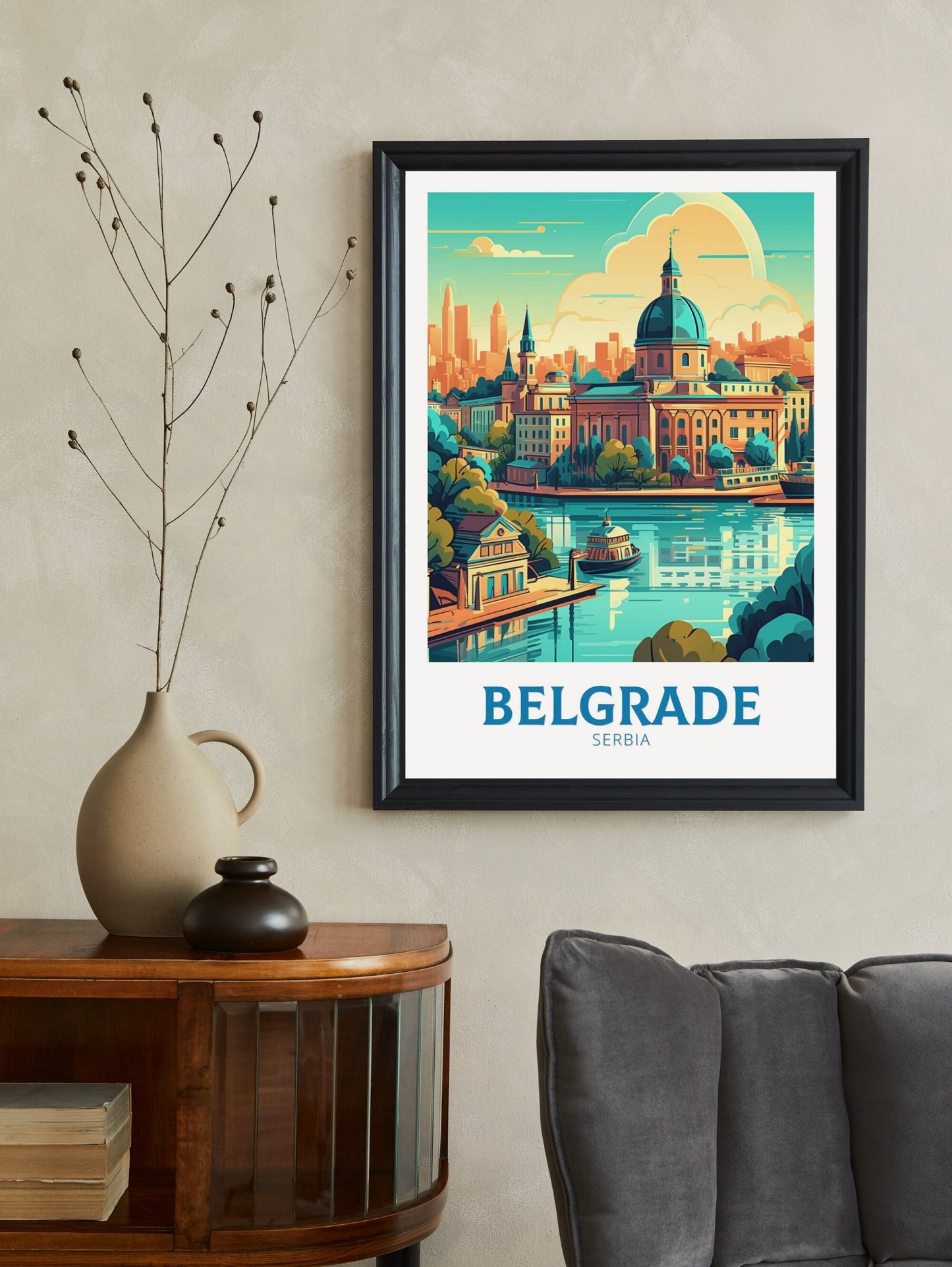 Belgrade Print | Belgrade Poster| Belgrade Illustration | Belgrade Painting | Belgrade Wall Art | Belgrade Minimalist Landscape | ID 138