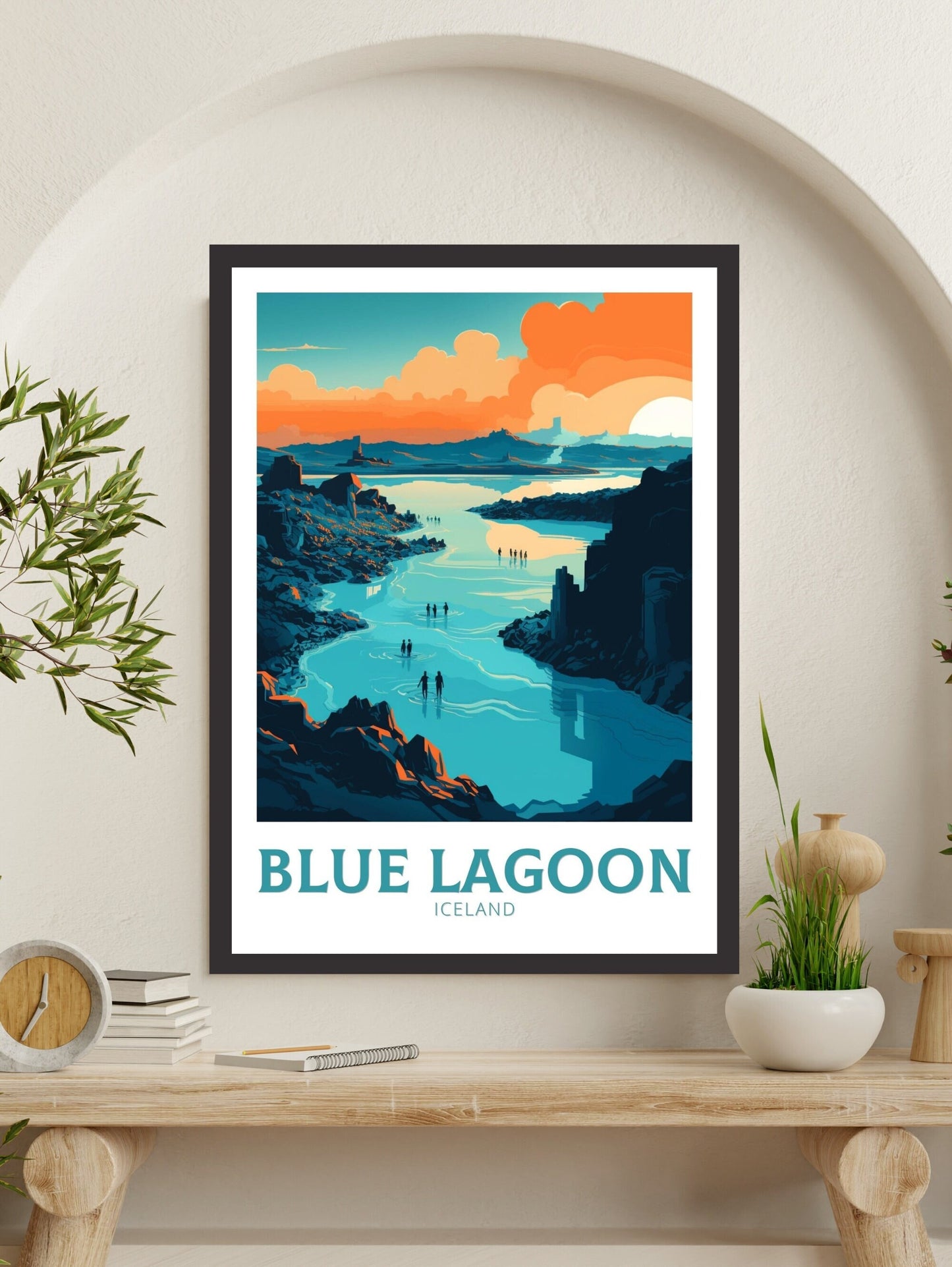 Blue Lagoon Travel Print| Blue Lagoon Poster | Blue Lagoon Artwork | Blue Lagoon Illustration | Blue Lagoon Wall Art | Home Decor ID 139