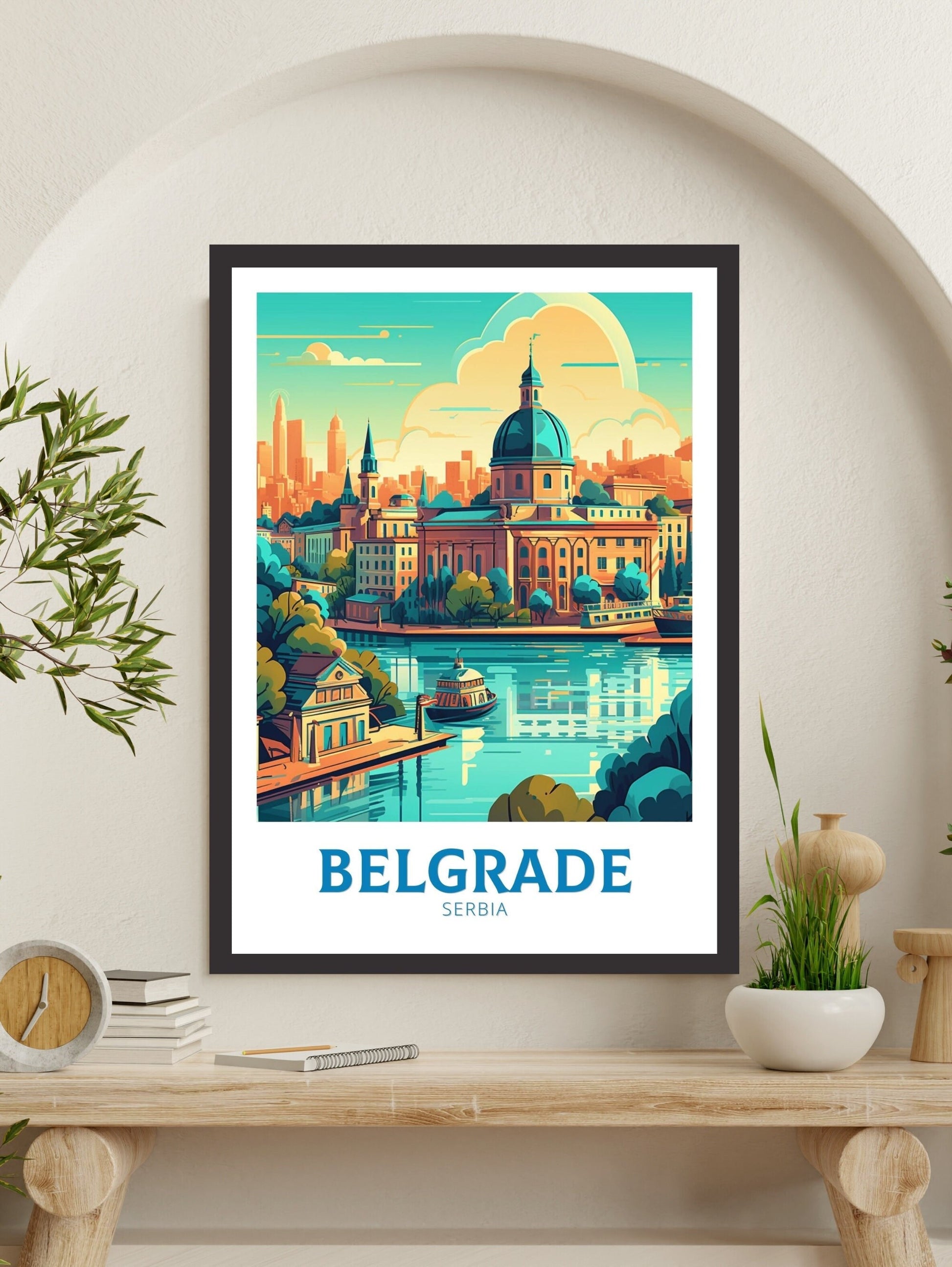 Belgrade Print | Belgrade Poster| Belgrade Illustration | Belgrade Painting | Belgrade Wall Art | Belgrade Minimalist Landscape | ID 138