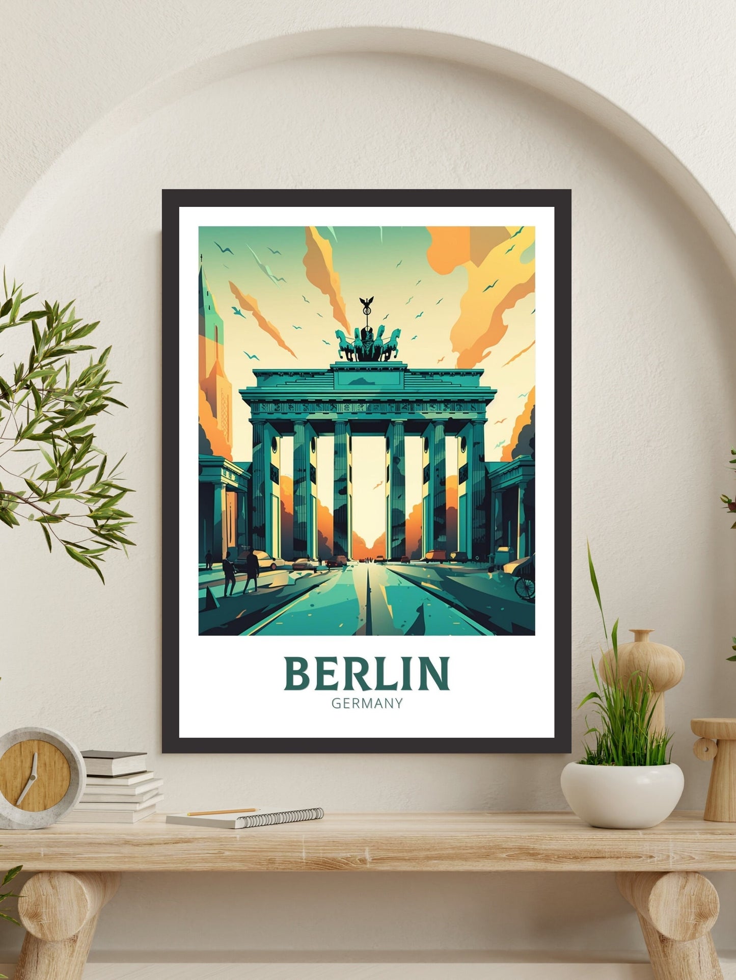 Berlin Print | Berlin Illustration | Berlin Wall Art | The Brandenburg Gate | Berlin Poster | Germany Poster Design | Berlin Poster | ID 137