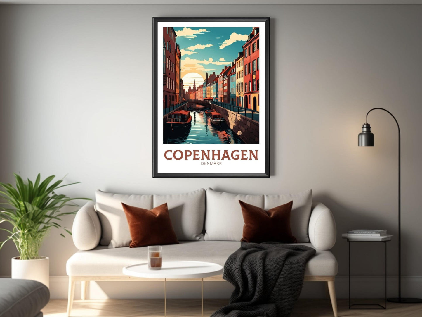 Copenhagen Travel Print | Copenhagen Poster | Copenhagen Illustration | Travel Print | Copenhagen Wall Art | City Poster Denmark | ID 142