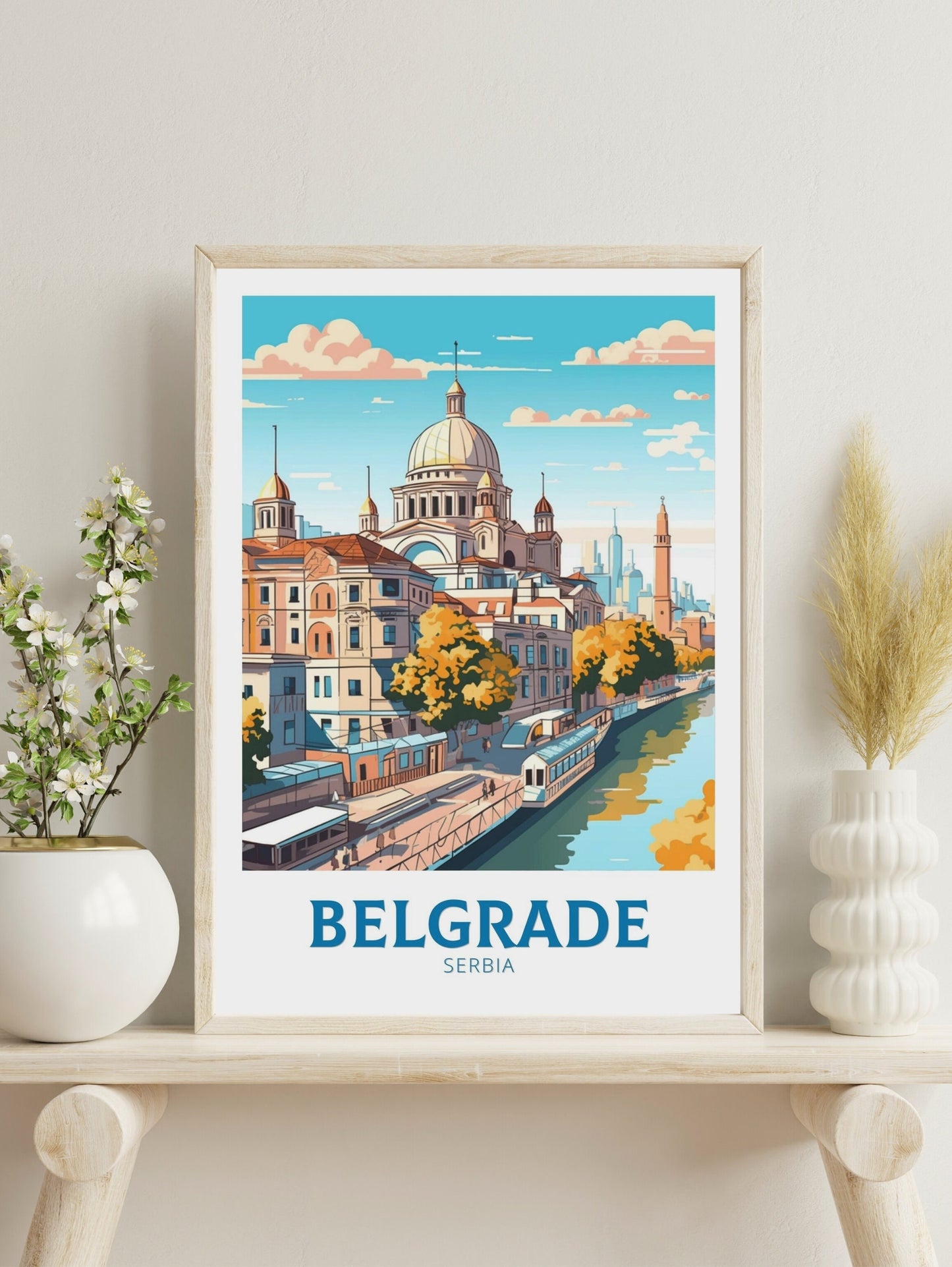 Belgrade Poster | Belgrade Print| Belgrade Illustration | Belgrade Painting | Belgrade Wall Art | Belgrade Minimalist Landscape | ID 140