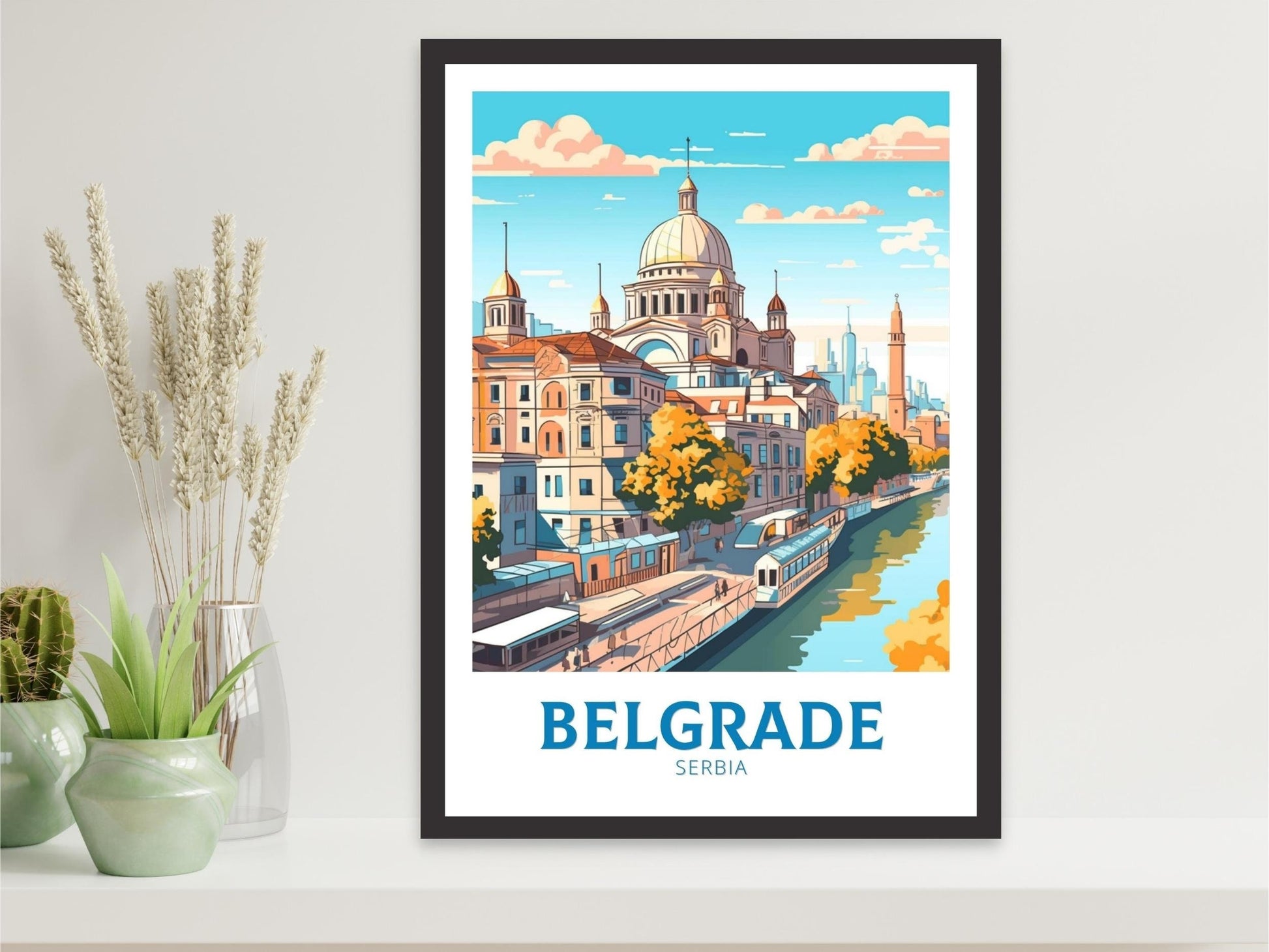 Belgrade Poster | Belgrade Print| Belgrade Illustration | Belgrade Painting | Belgrade Wall Art | Belgrade Minimalist Landscape | ID 140