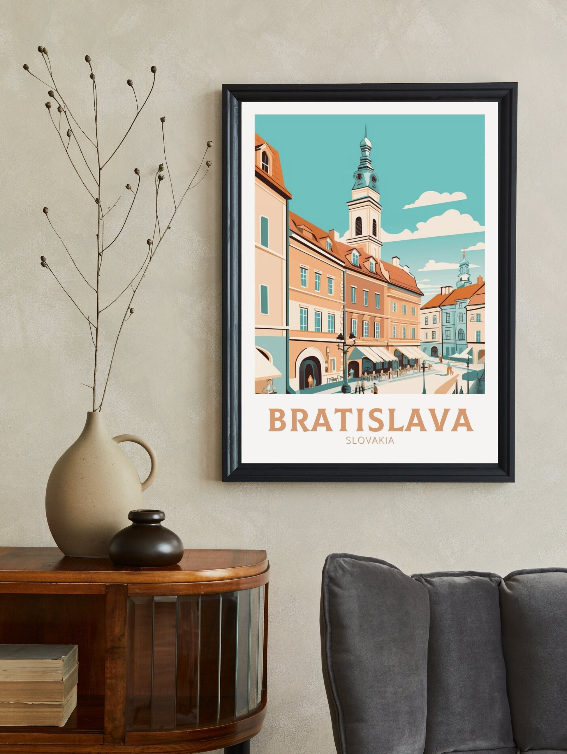 Bratislava Travel Print | Bratislava Poster | Bratislava Design | Bratislava Wall Art | Slovakia Illustration | Slovakia Poster | ID 144